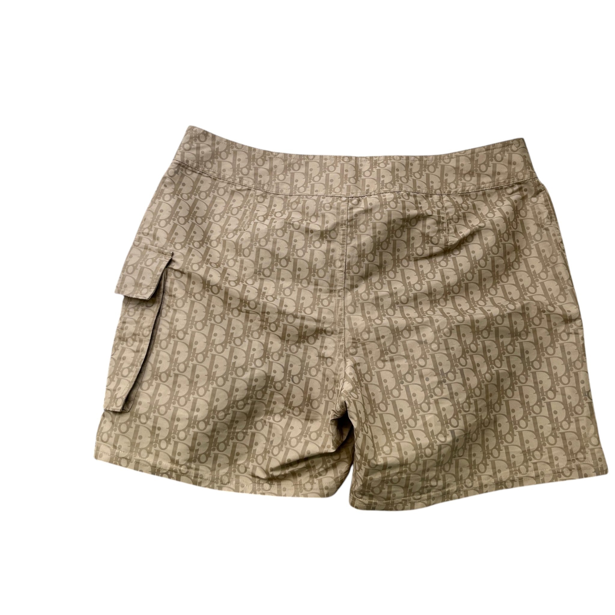 Men's Oblique Swim Shorts Beige Size M
