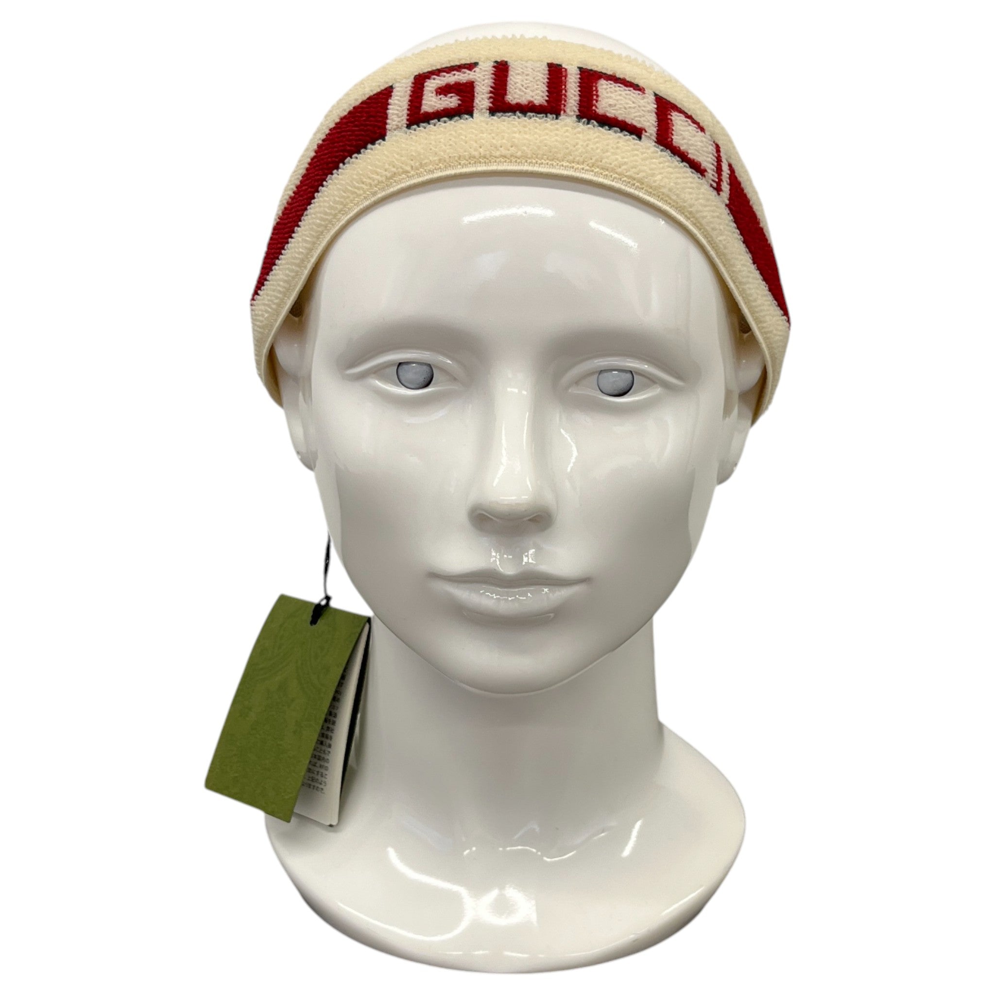 Women's Logo Print Head Band Cream Size M