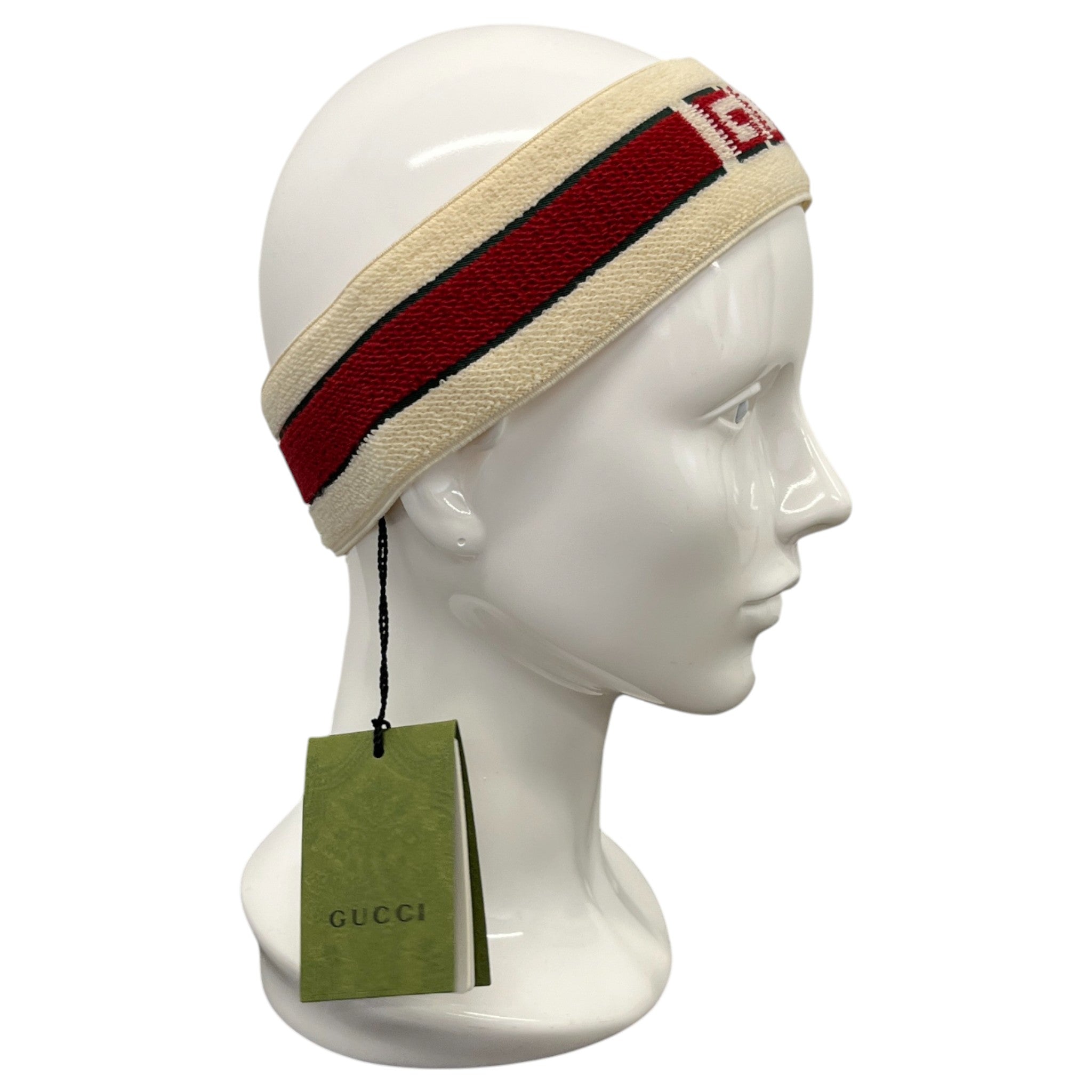 Women's Logo Print Head Band Cream Size M