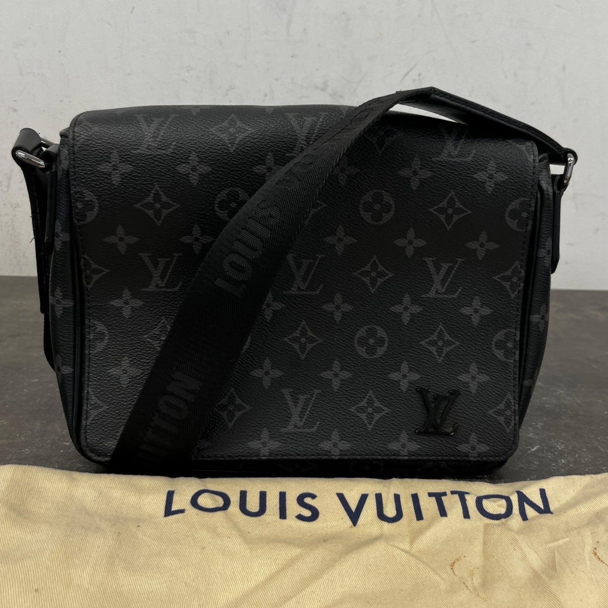 Men's District Pm Monogram Eclipse Messenger Bag Black