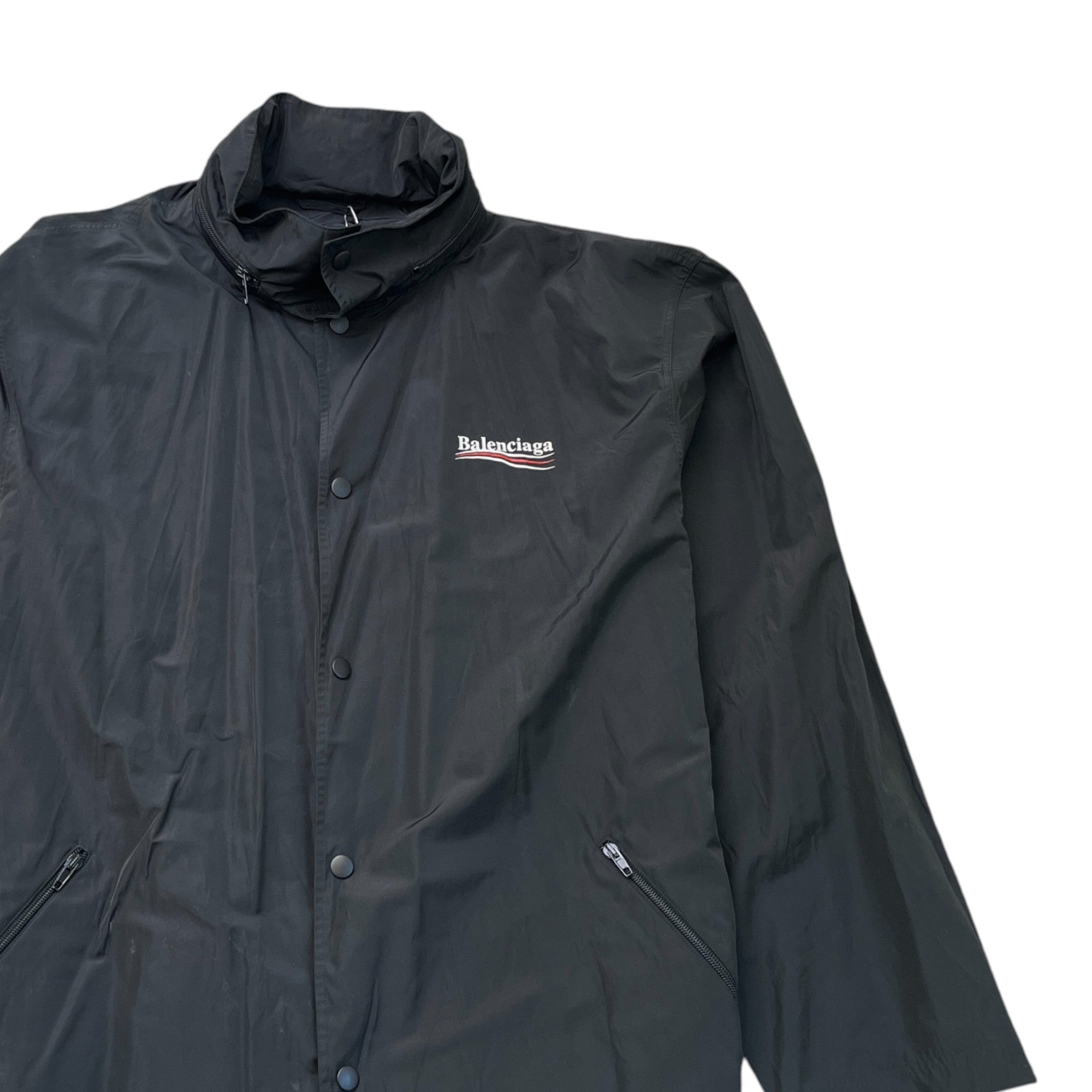 Men's Political Logo Print Windbreaker Black Size IT 50 / L