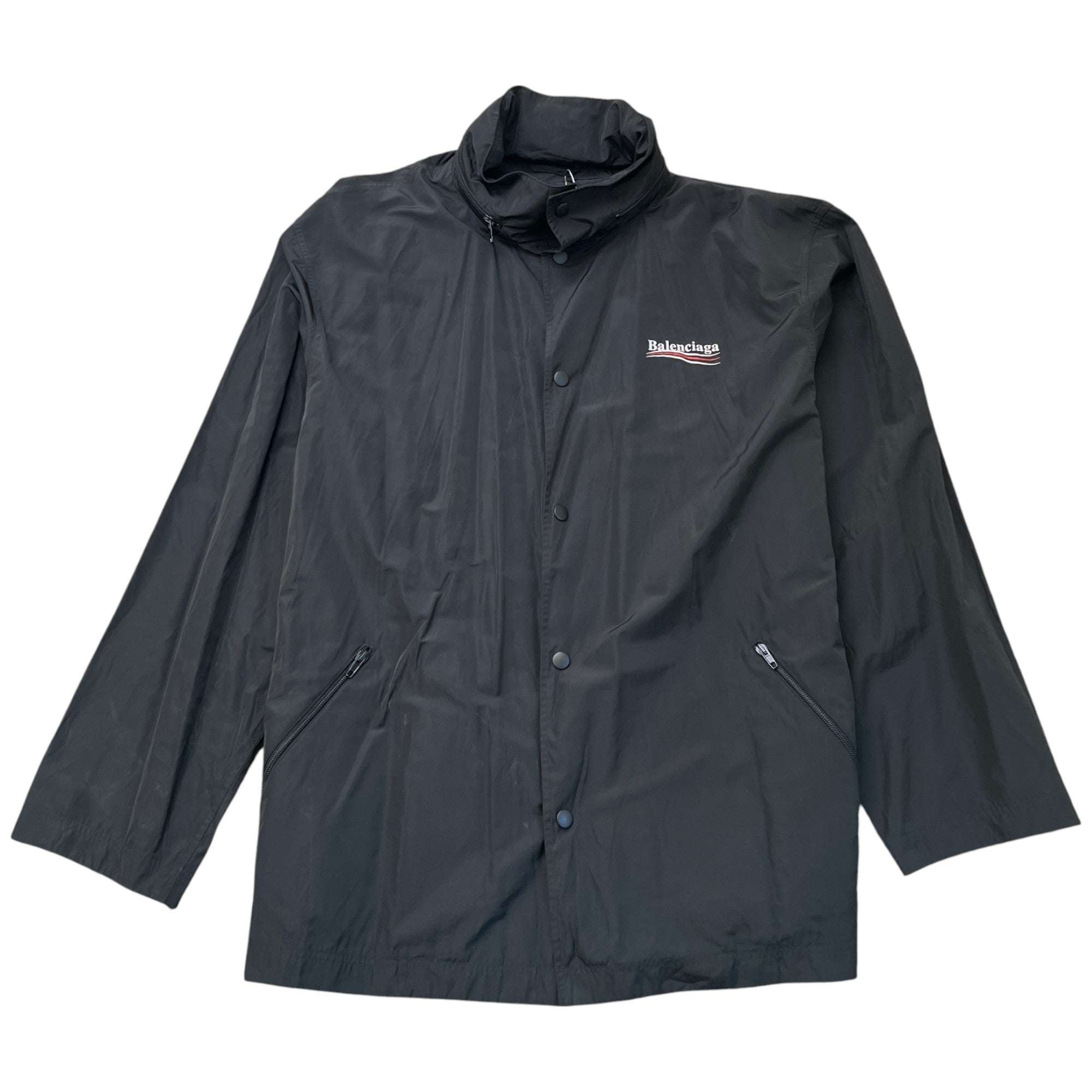 Men's Political Logo Print Windbreaker Black Size IT 50 / L