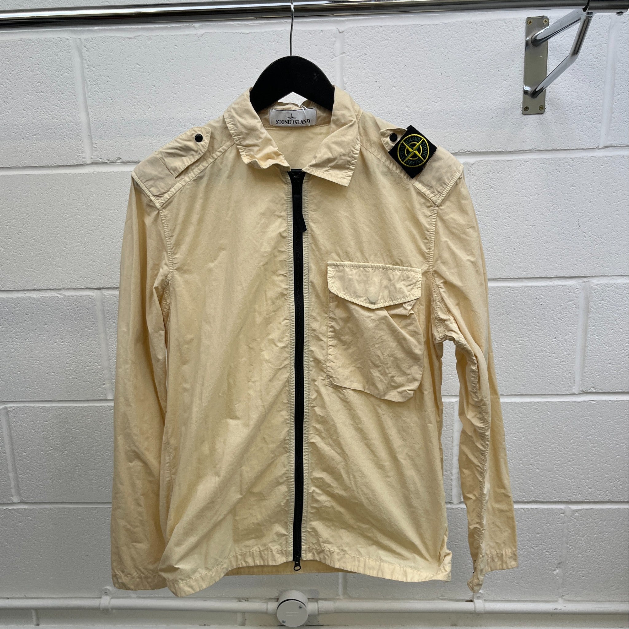 Men's Applique Logo Jacket Cream Size S