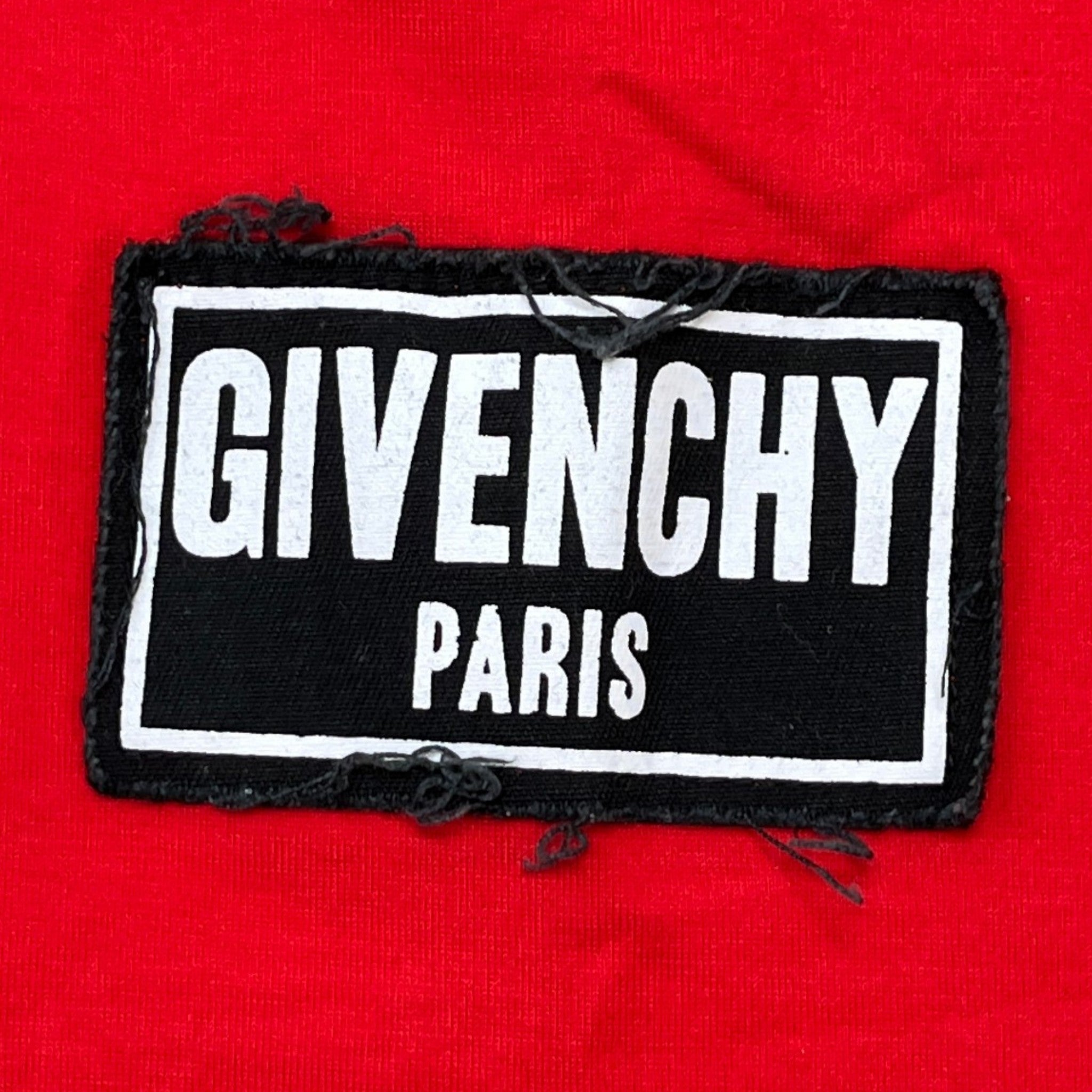 Men's Distressed Logo Patch T-Shirt Red Size S