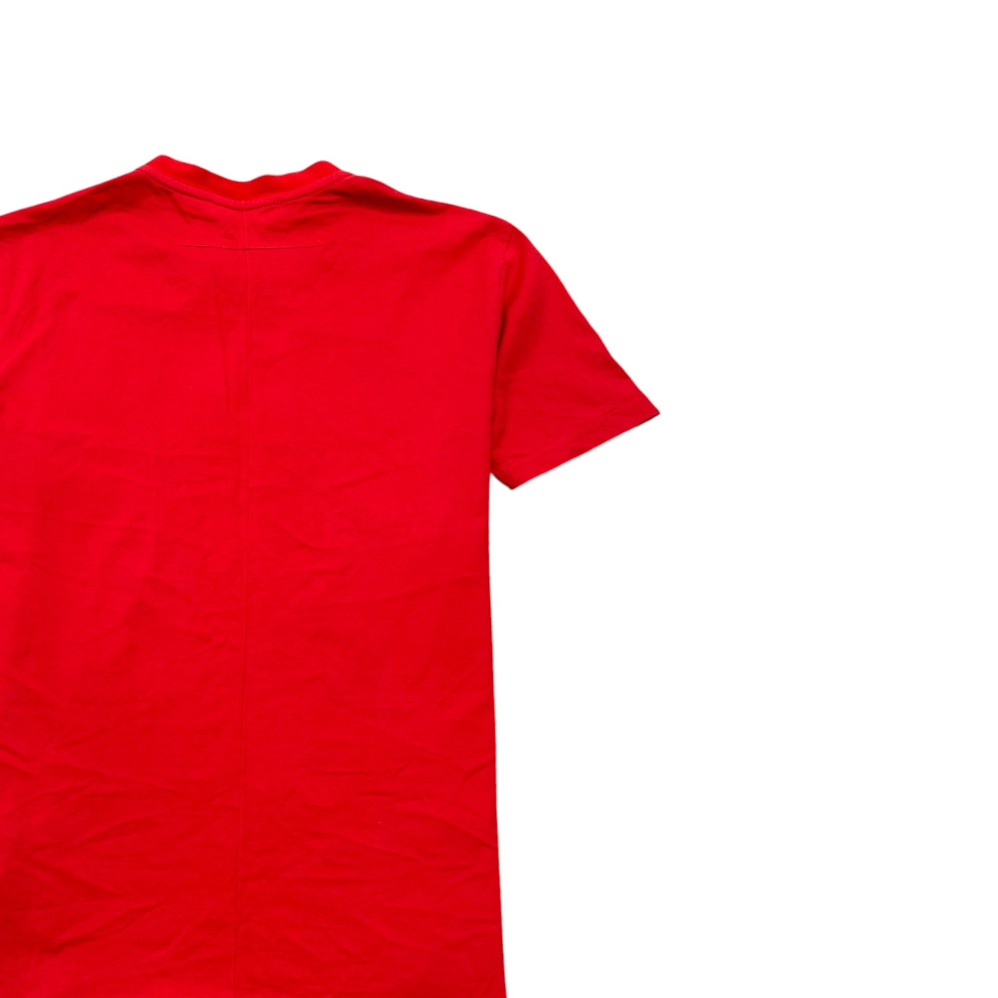 Men's Distressed Logo Patch T-Shirt Red Size S