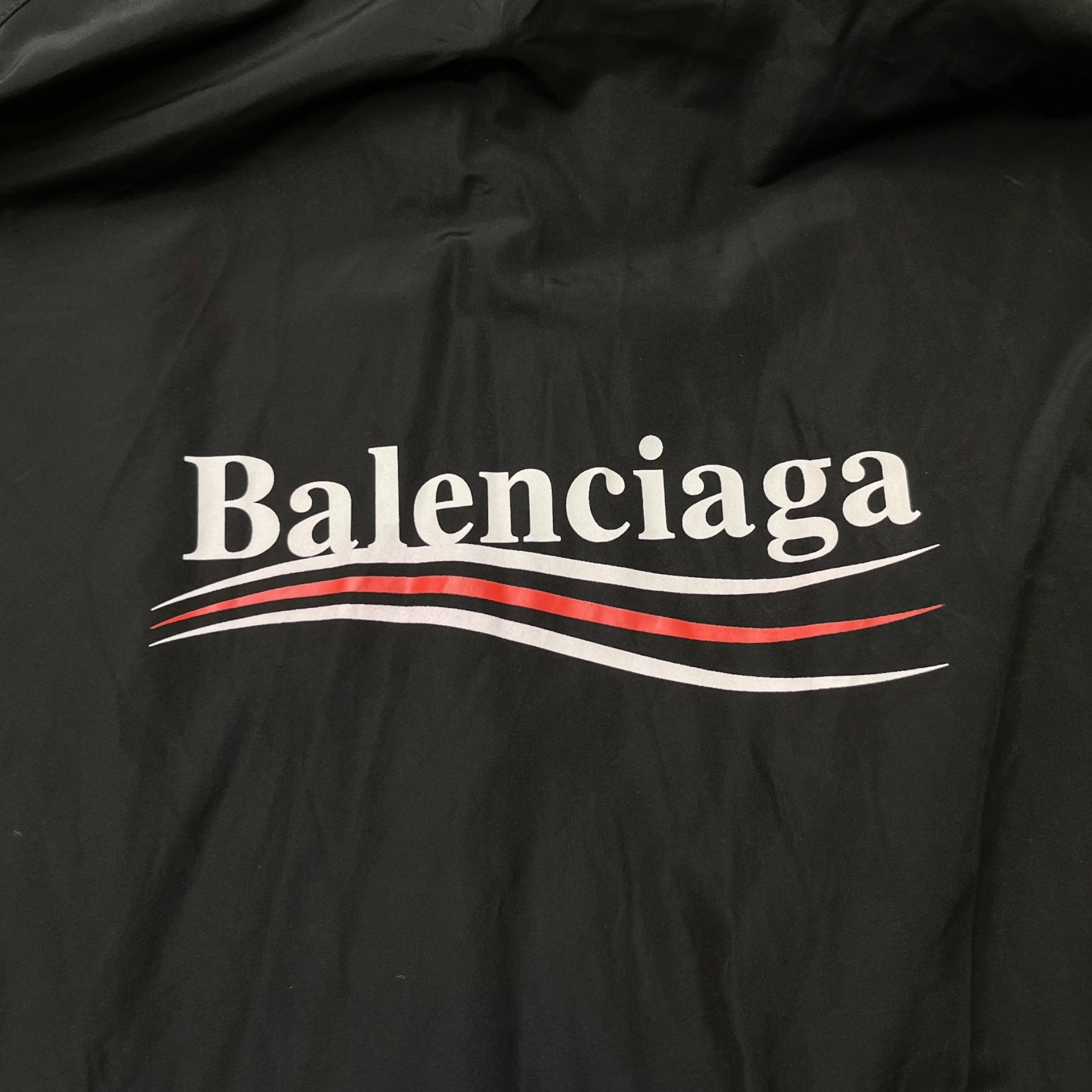 Men's Political Logo Print Windbreaker Black Size IT 50 / L