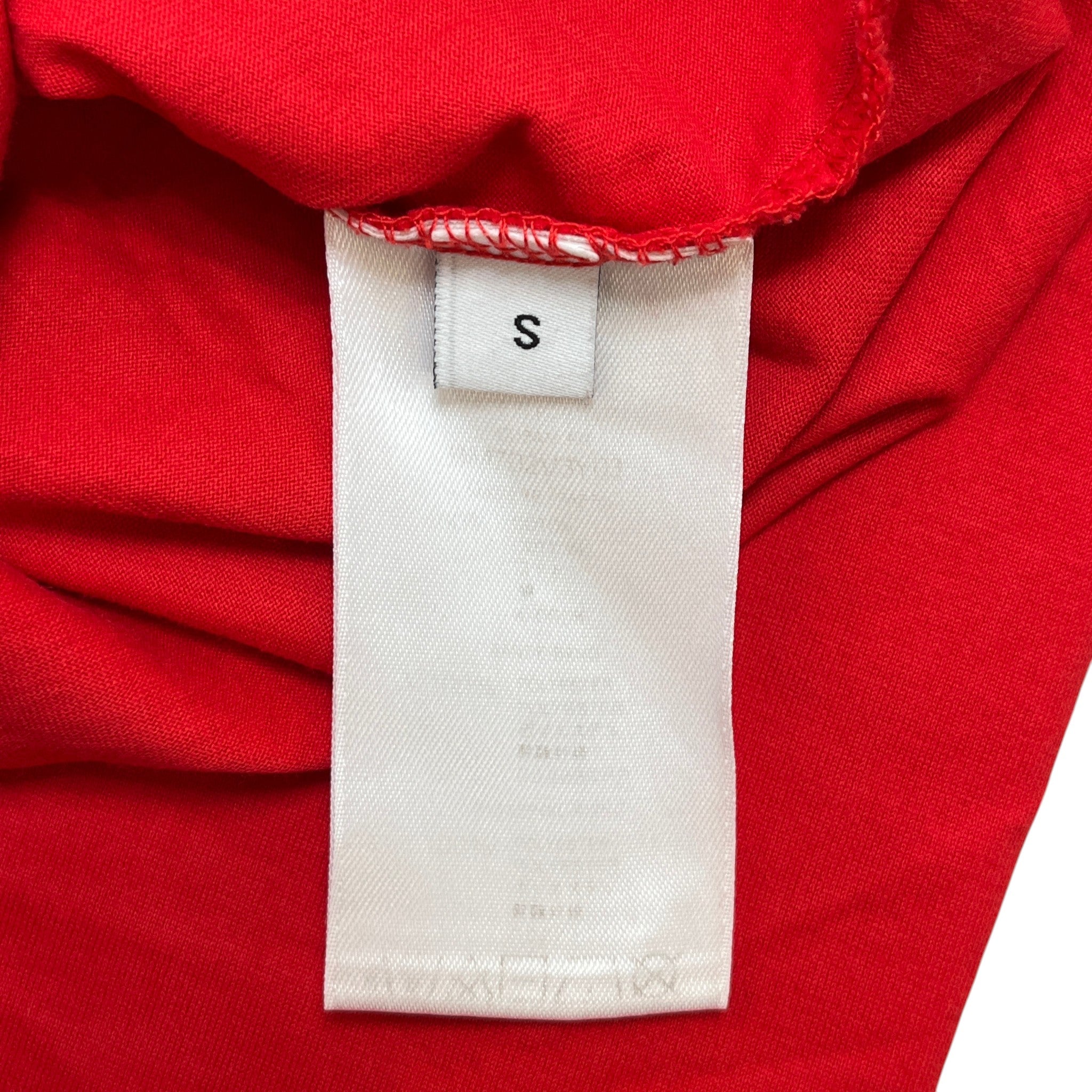 Men's Distressed Logo Patch T-Shirt Red Size S