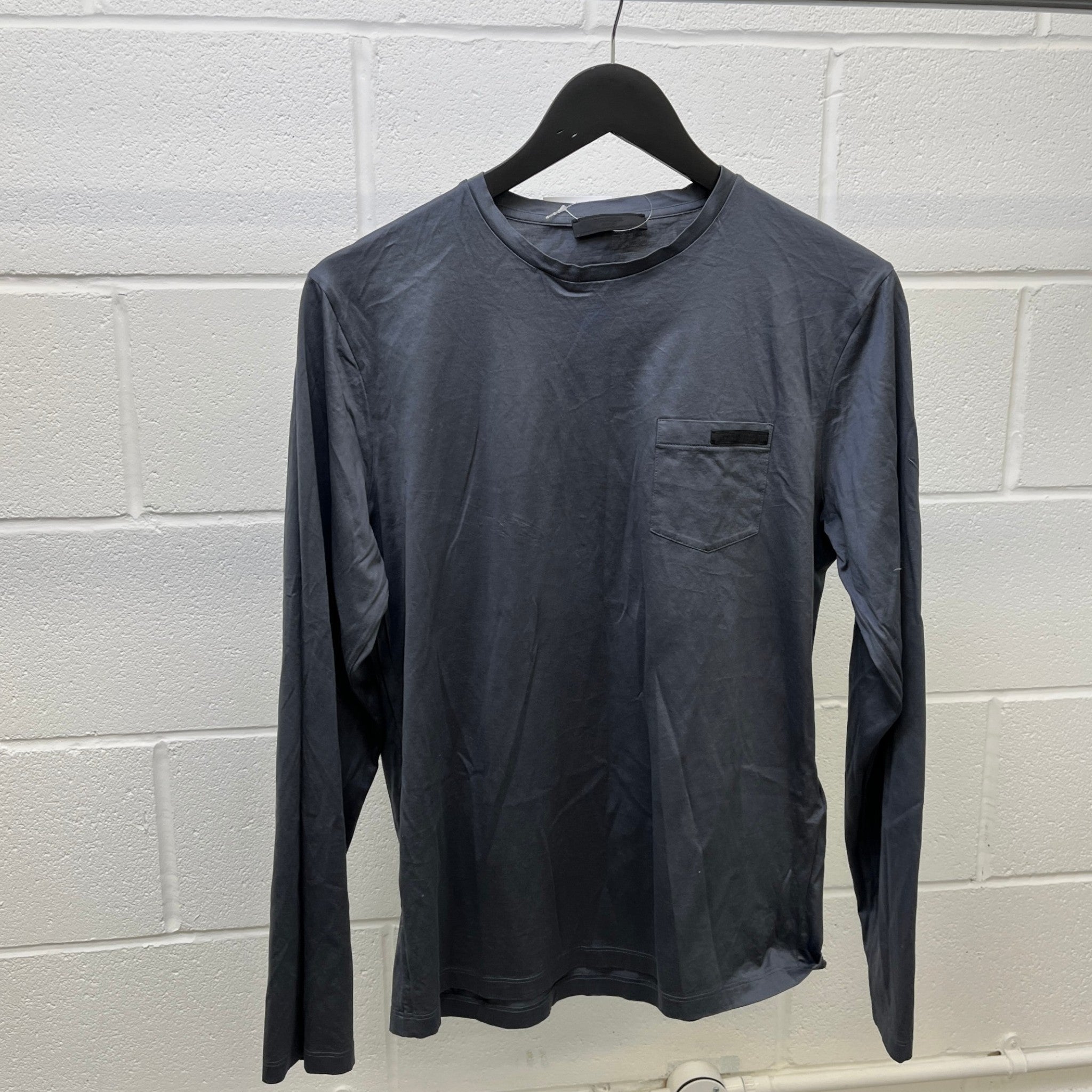 Men's Plaque Logo T-Shirt Grey Size M