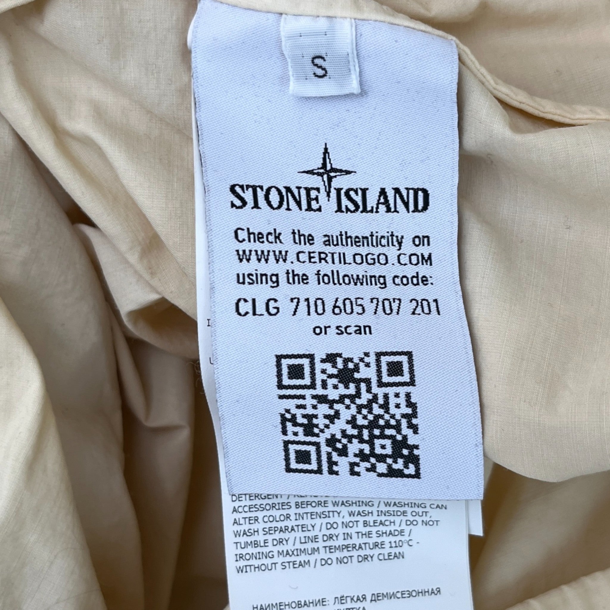 Men's Applique Logo Jacket Cream Size S