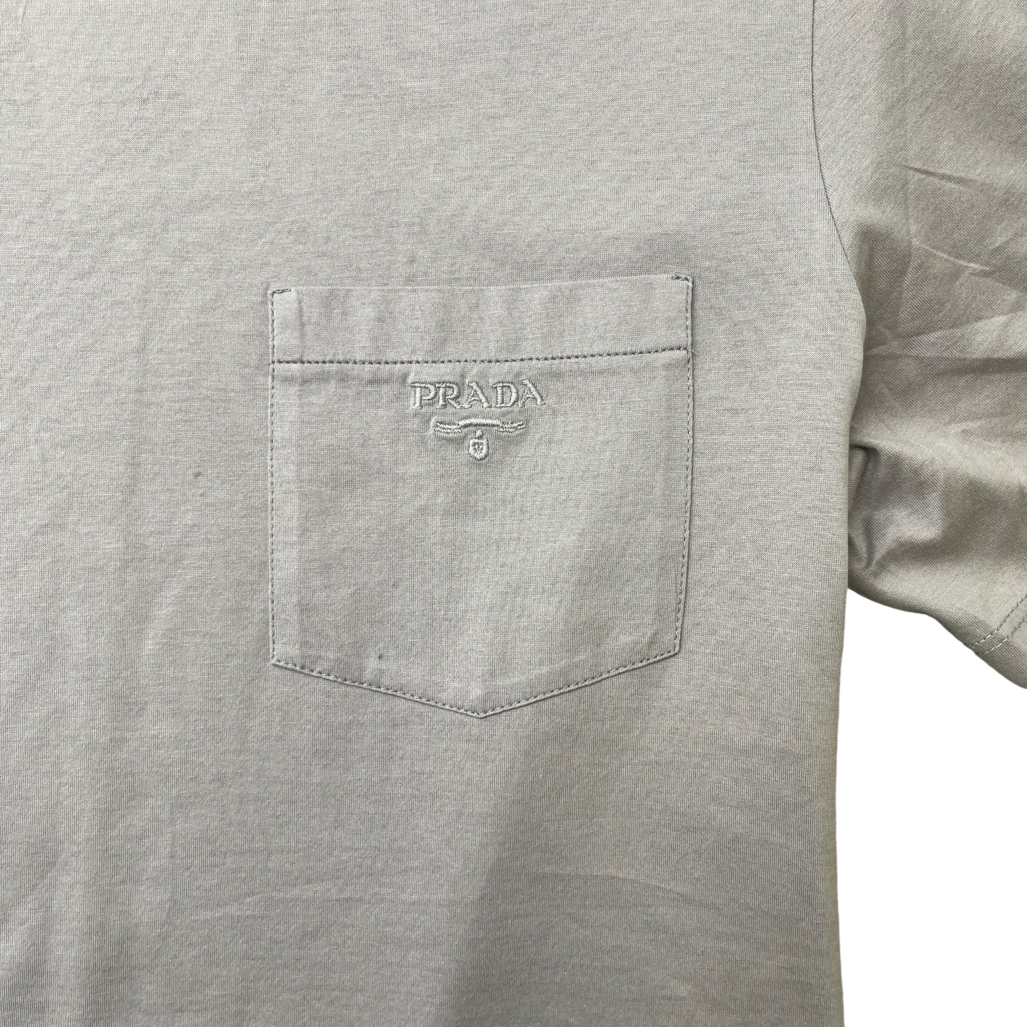 Men's Embroidered Logo T-Shirt Grey Size M