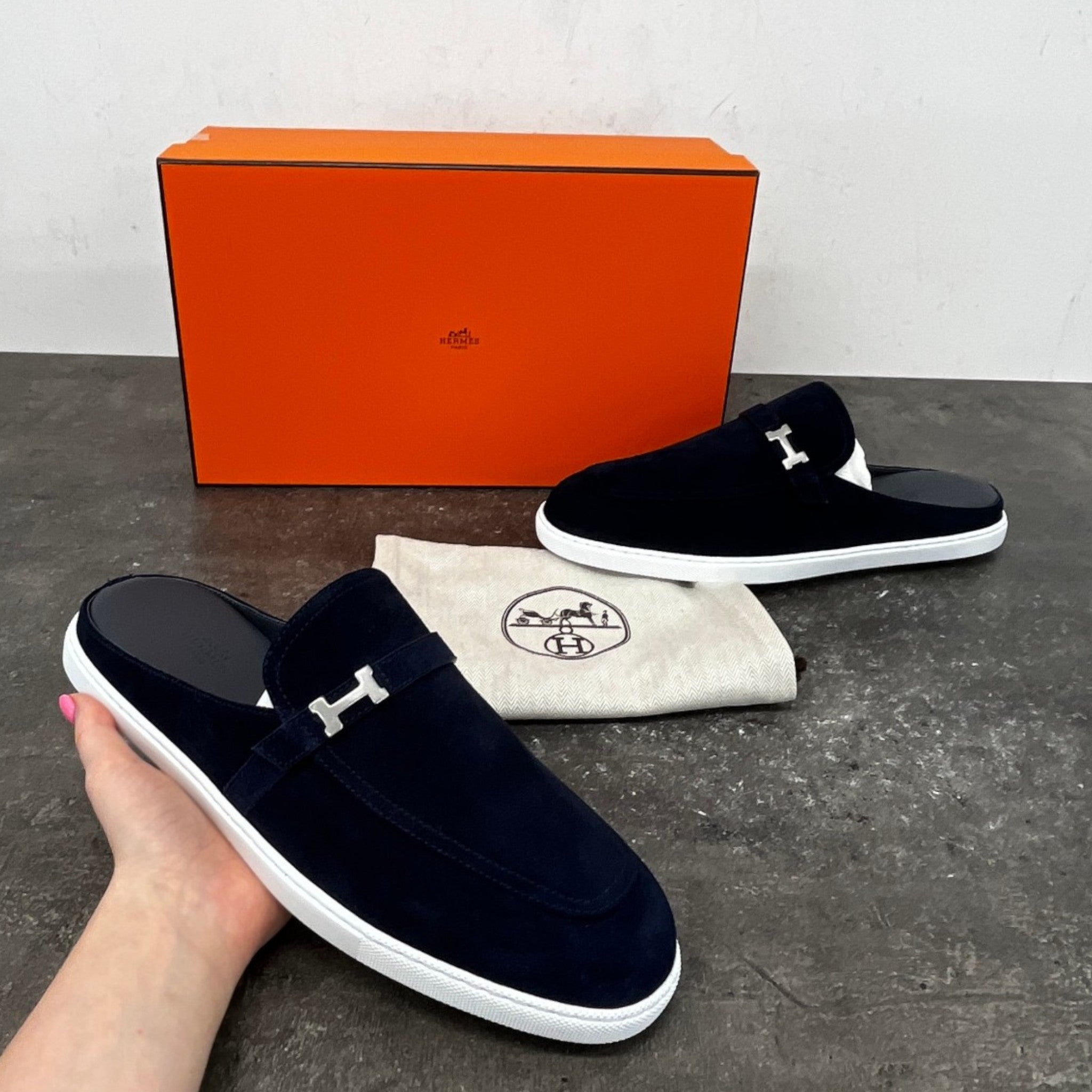 Men's Likely Mule Loafers Navy Size EU 42 / UK 8