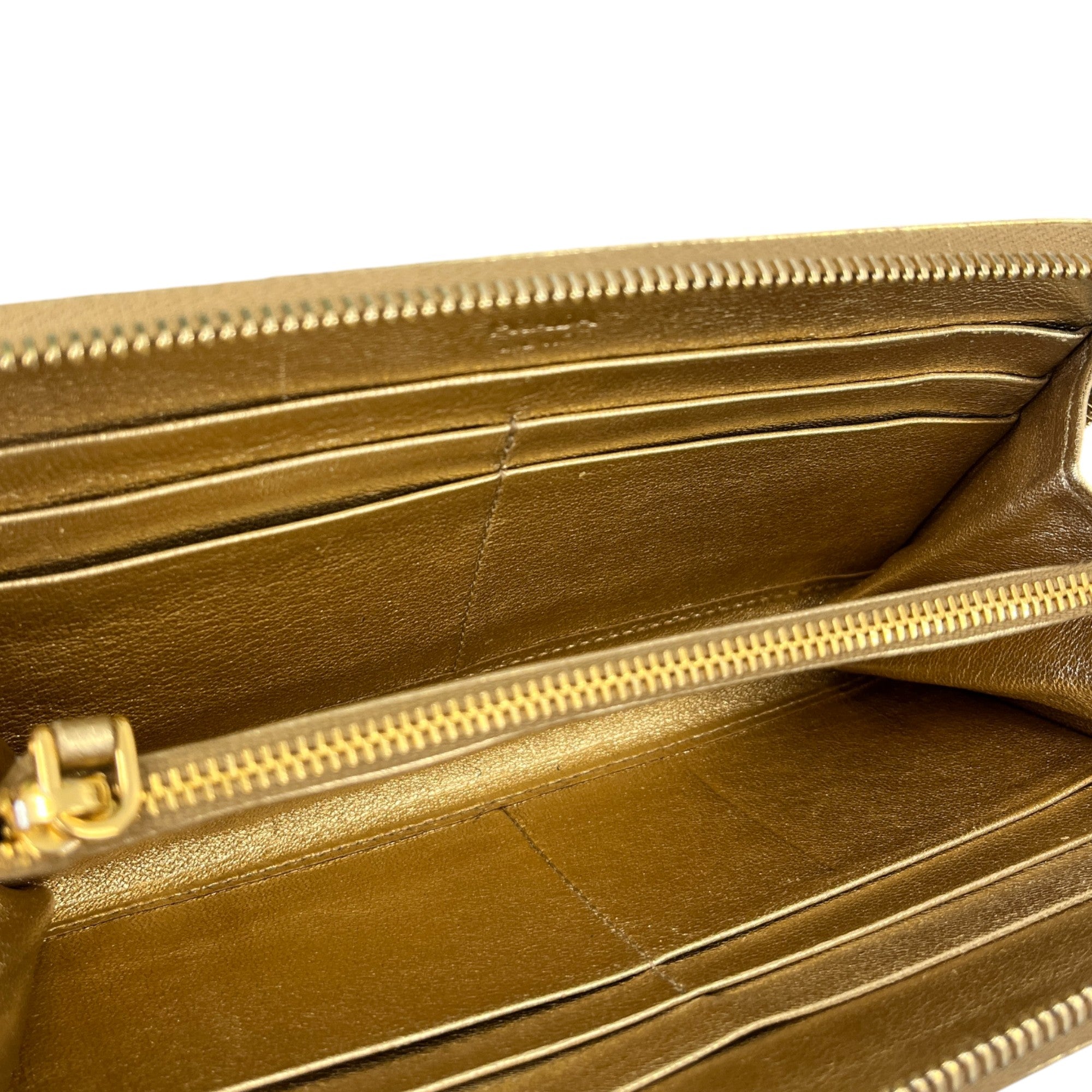 Women's Zip Around Long Purse Gold
