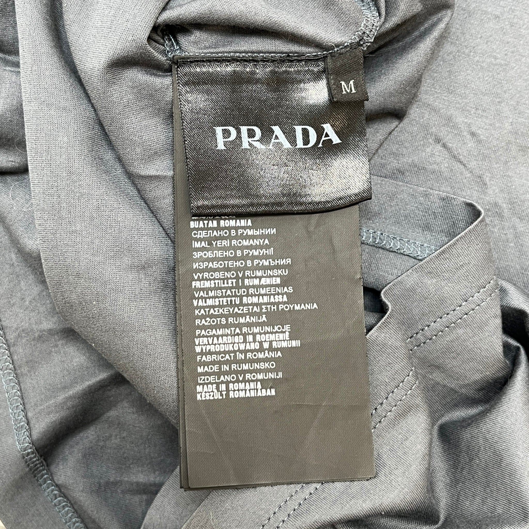 Men's Plaque Logo T-Shirt Grey Size M