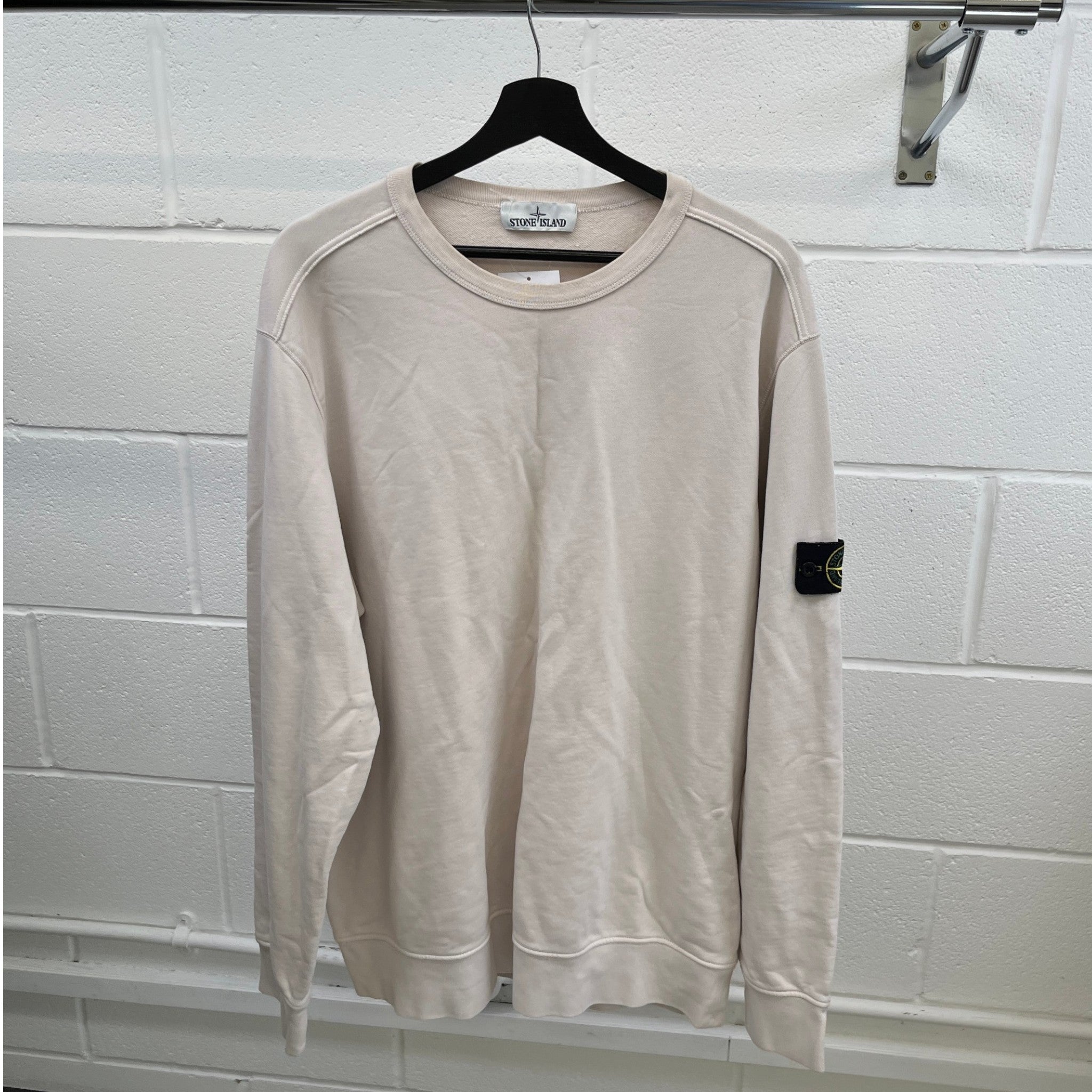 Men's Applique Logo Sweatshirt Beige Size XXXL