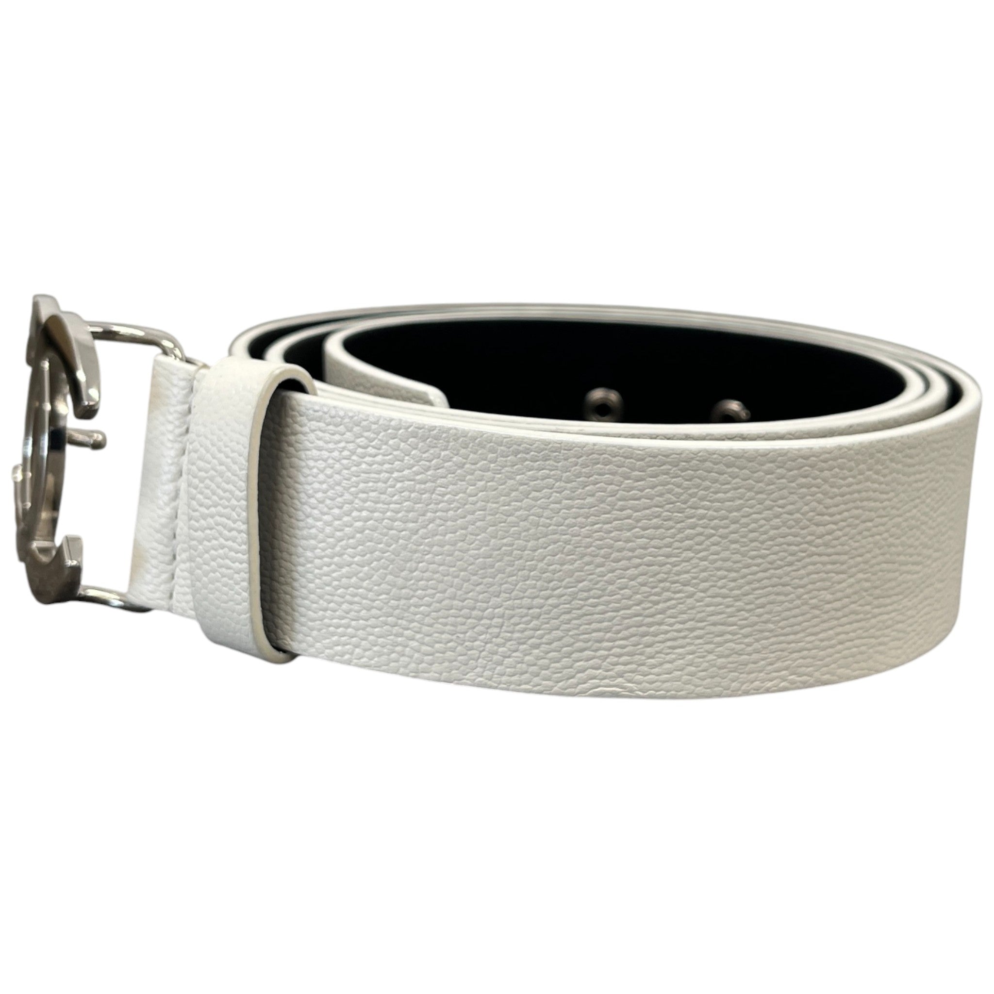 Women's Cc Logo Belt White Size Waist 36"
