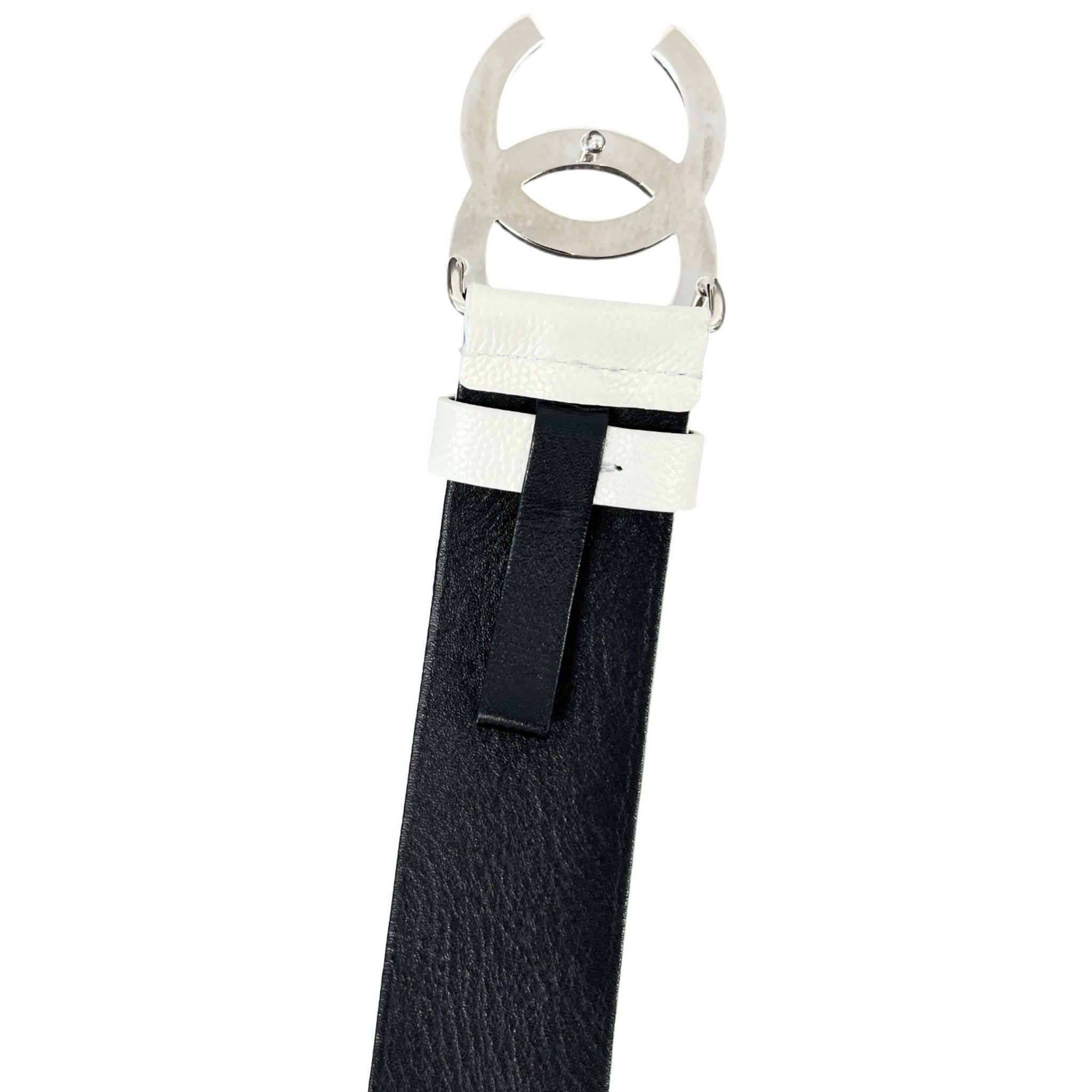 Women's Cc Logo Belt White Size Waist 36"