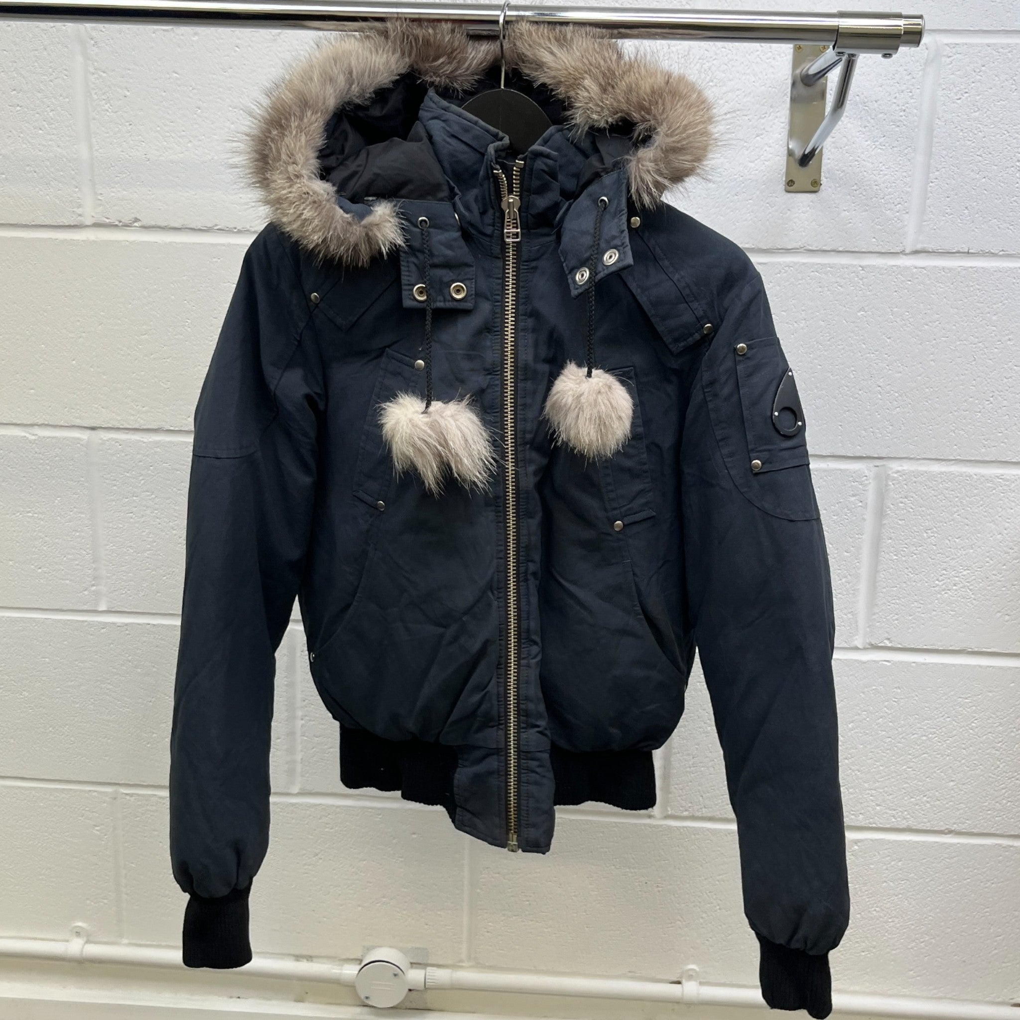 Women's Ballistic Bomber Down Jacket Blue Size M