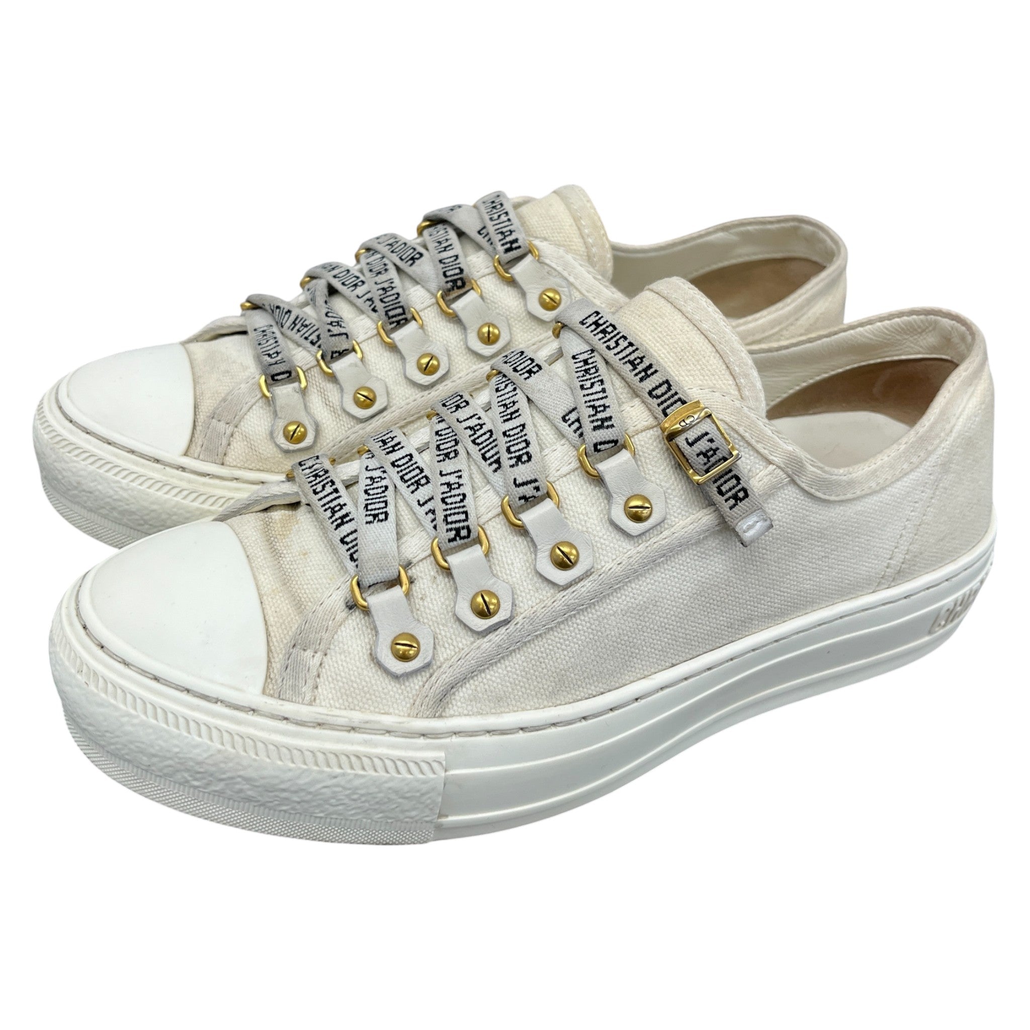 Women's Walk'N'Dior Low Trainers Cream Size EU 36.5 / UK 3.5