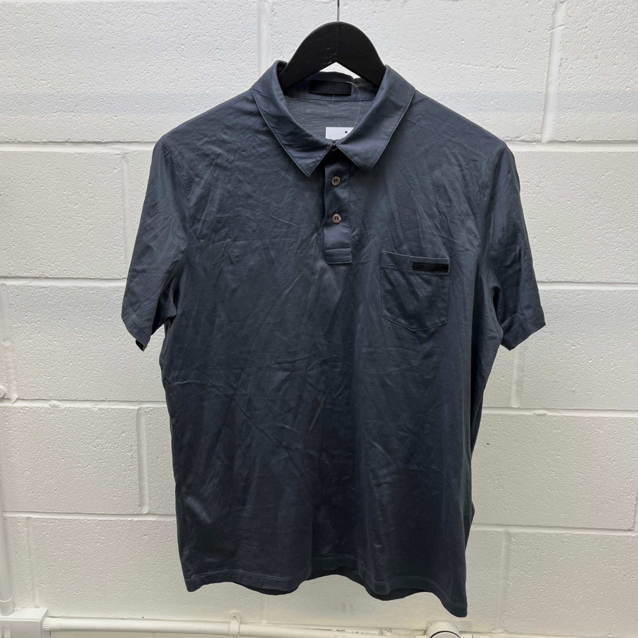 Men's Pocket Logo Polo Shirt Grey Size XL