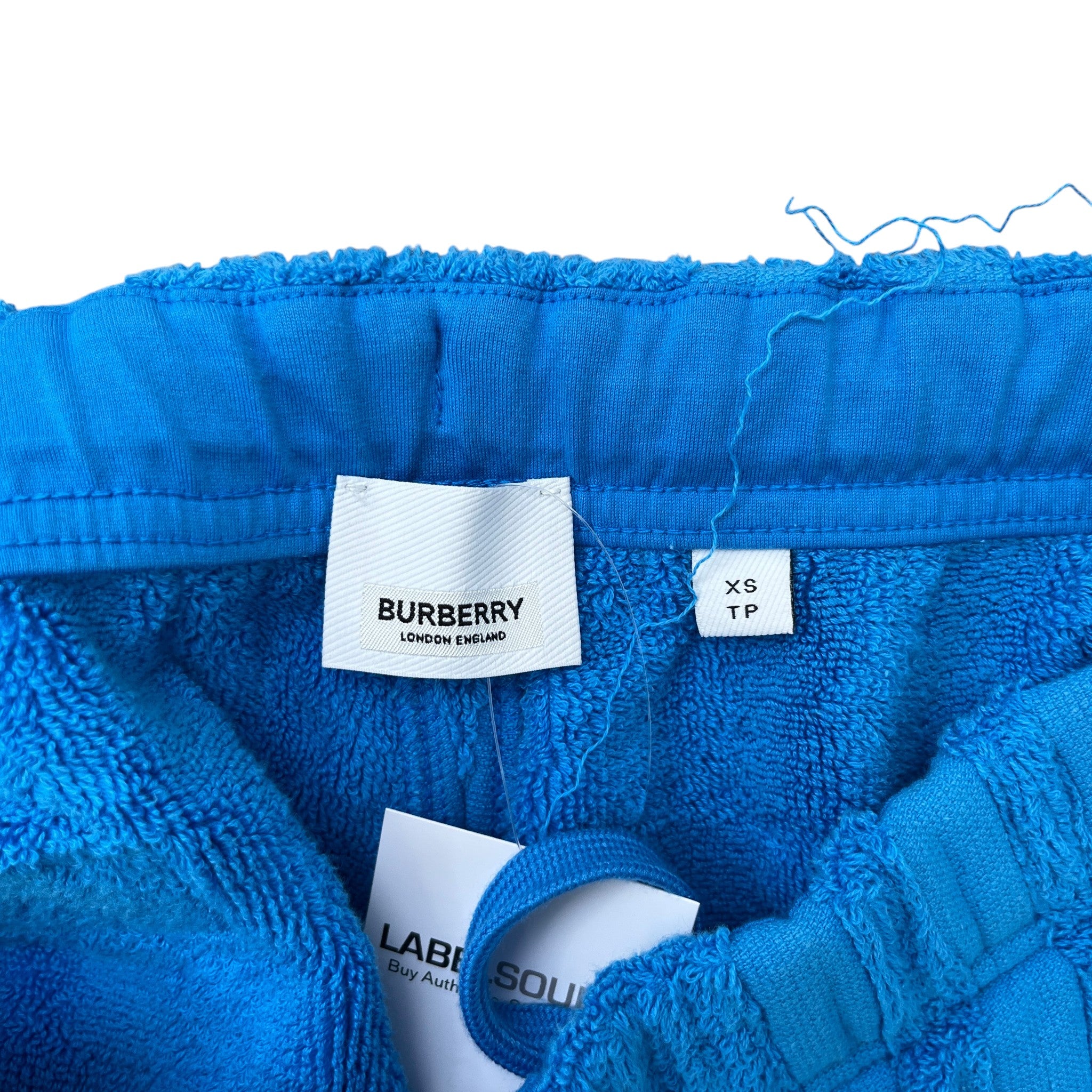 Men's Towelling Check Shorts Blue Size XS