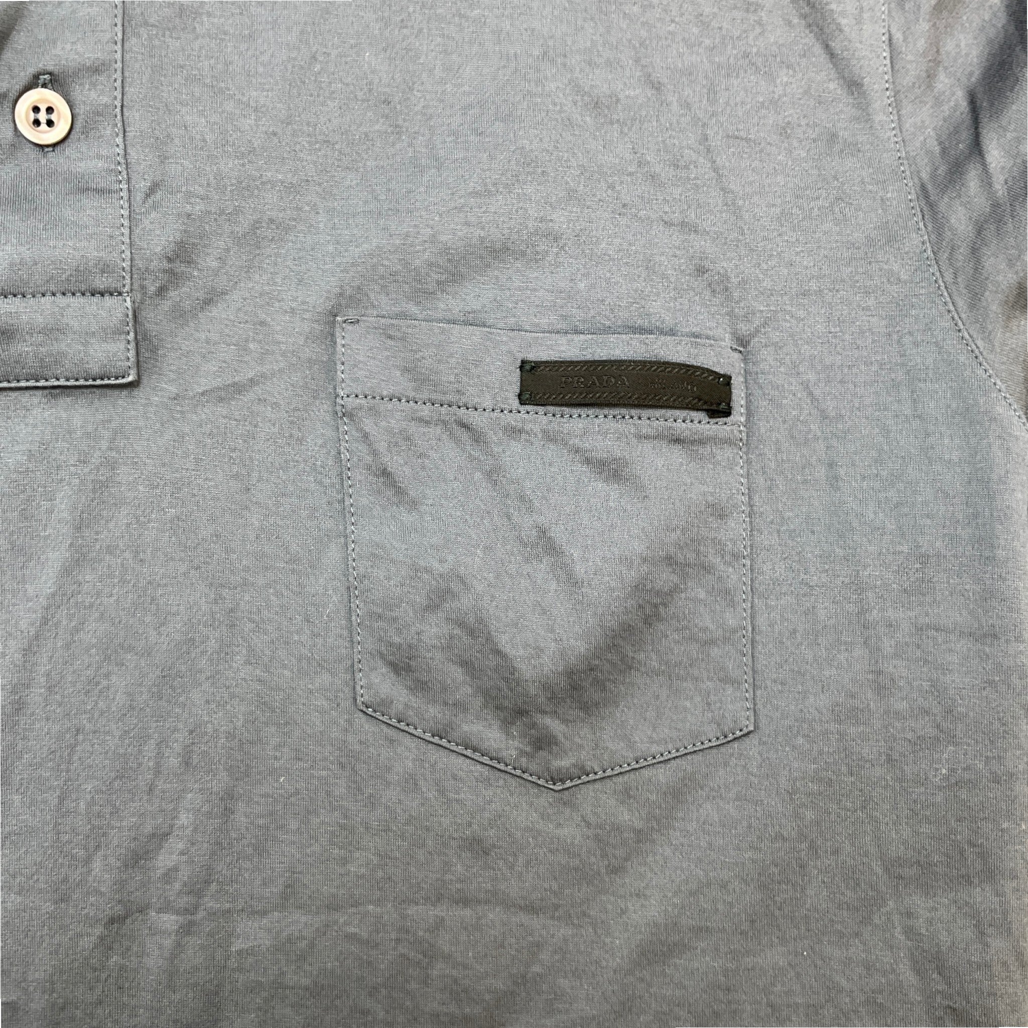 Men's Pocket Logo Polo Shirt Grey Size XL