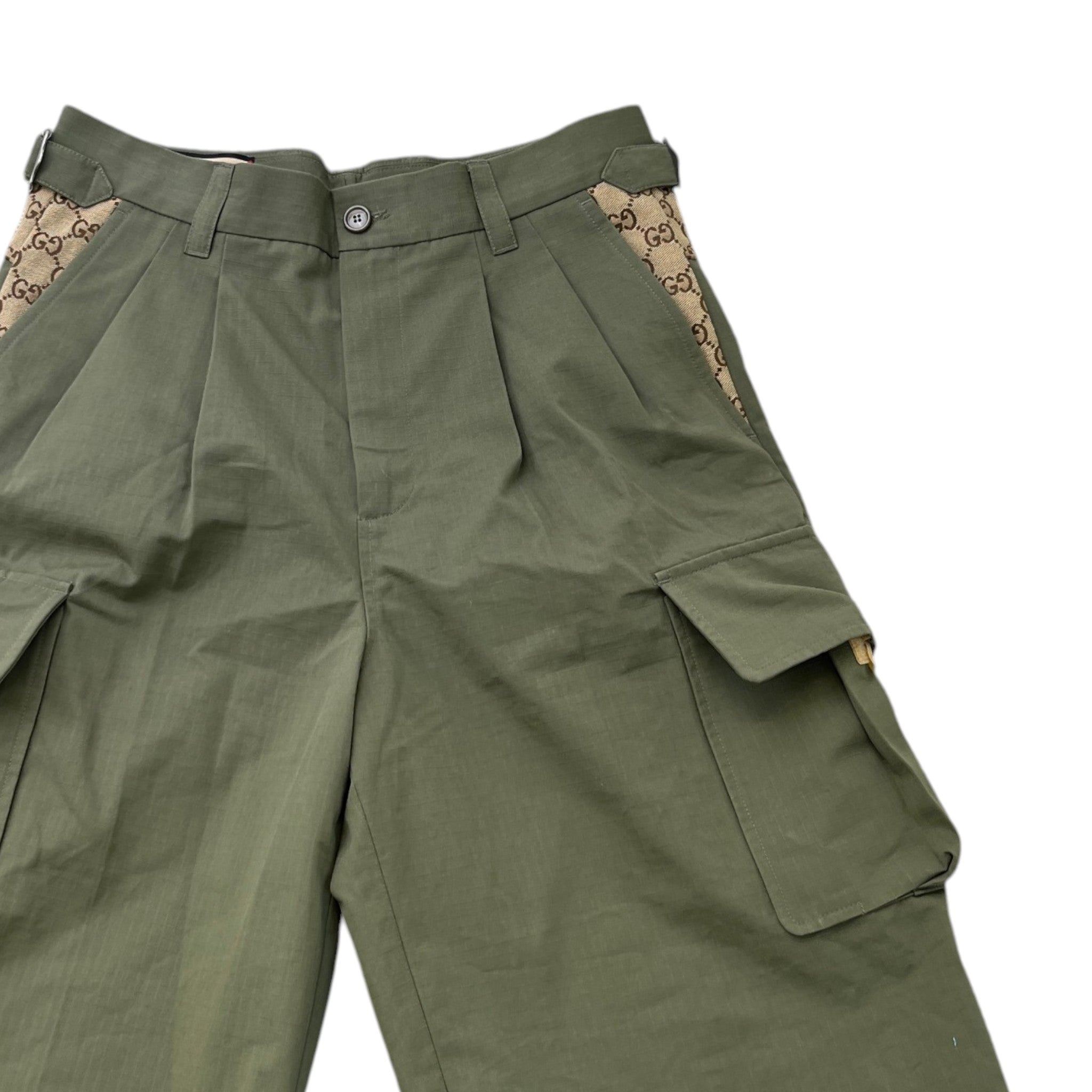 Men's Gg Supreme Side Panels Shorts Khaki Size IT 46 / UK 30