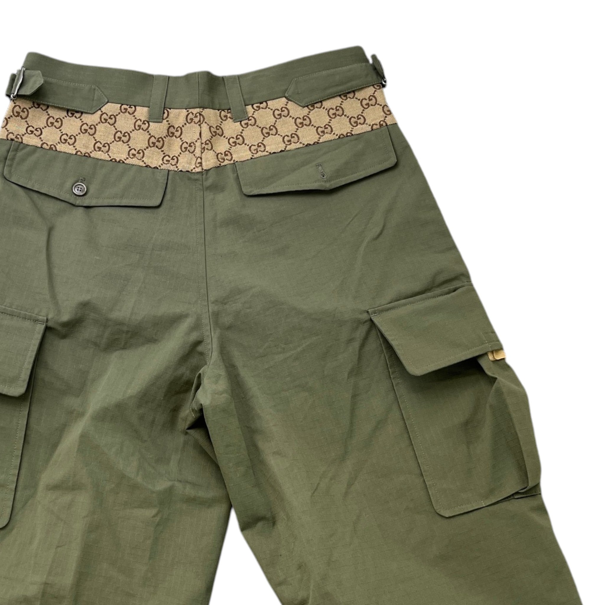 Men's Gg Supreme Side Panels Shorts Khaki Size IT 46 / UK 30