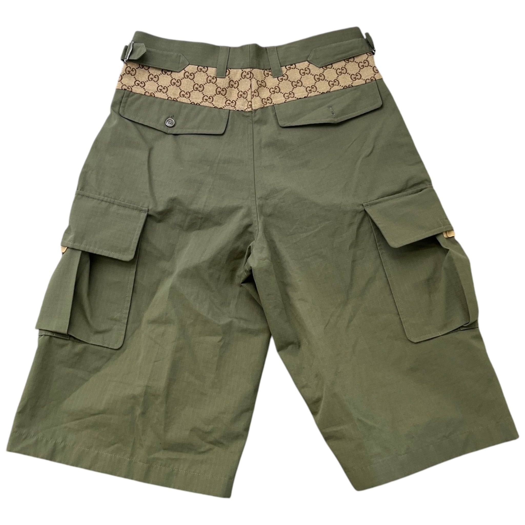 Men's Gg Supreme Side Panels Shorts Khaki Size IT 46 / UK 30