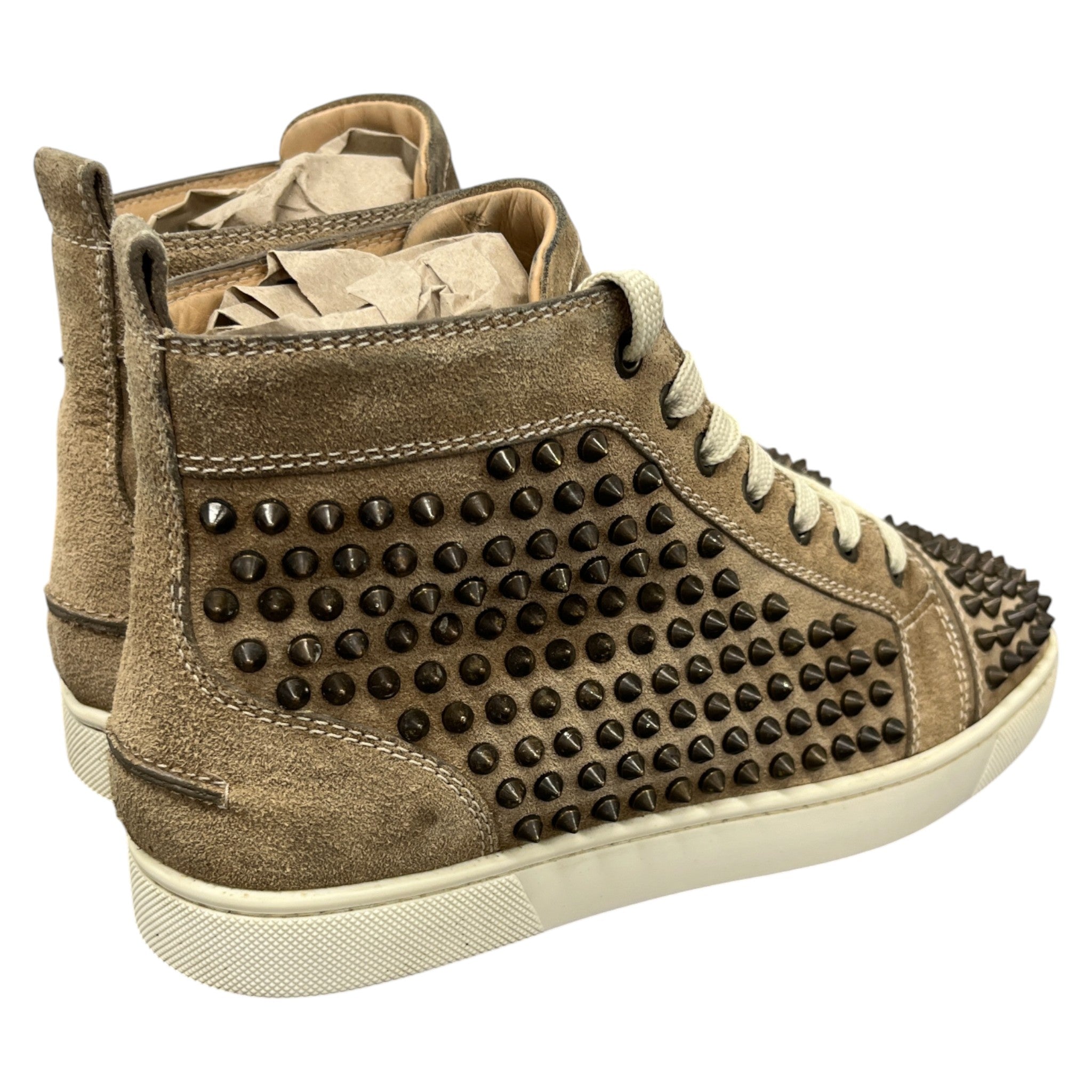 Men's Louis Flat Spikes High Trainers Brown Size EU 40 / UK 6