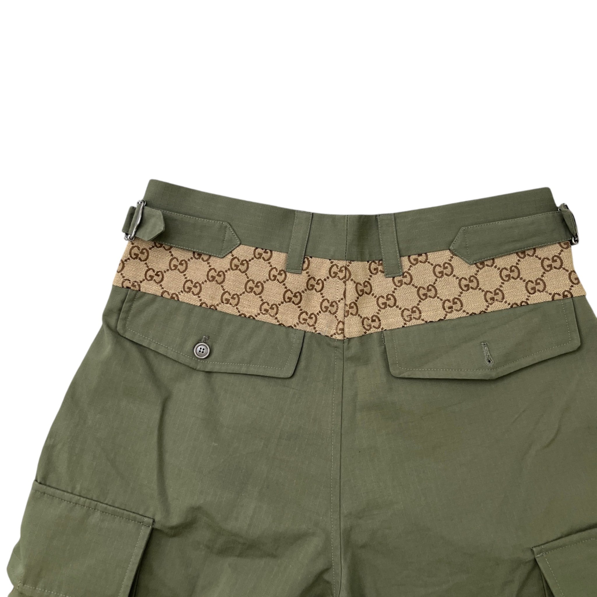 Men's Gg Supreme Side Panels Shorts Khaki Size IT 46 / UK 30