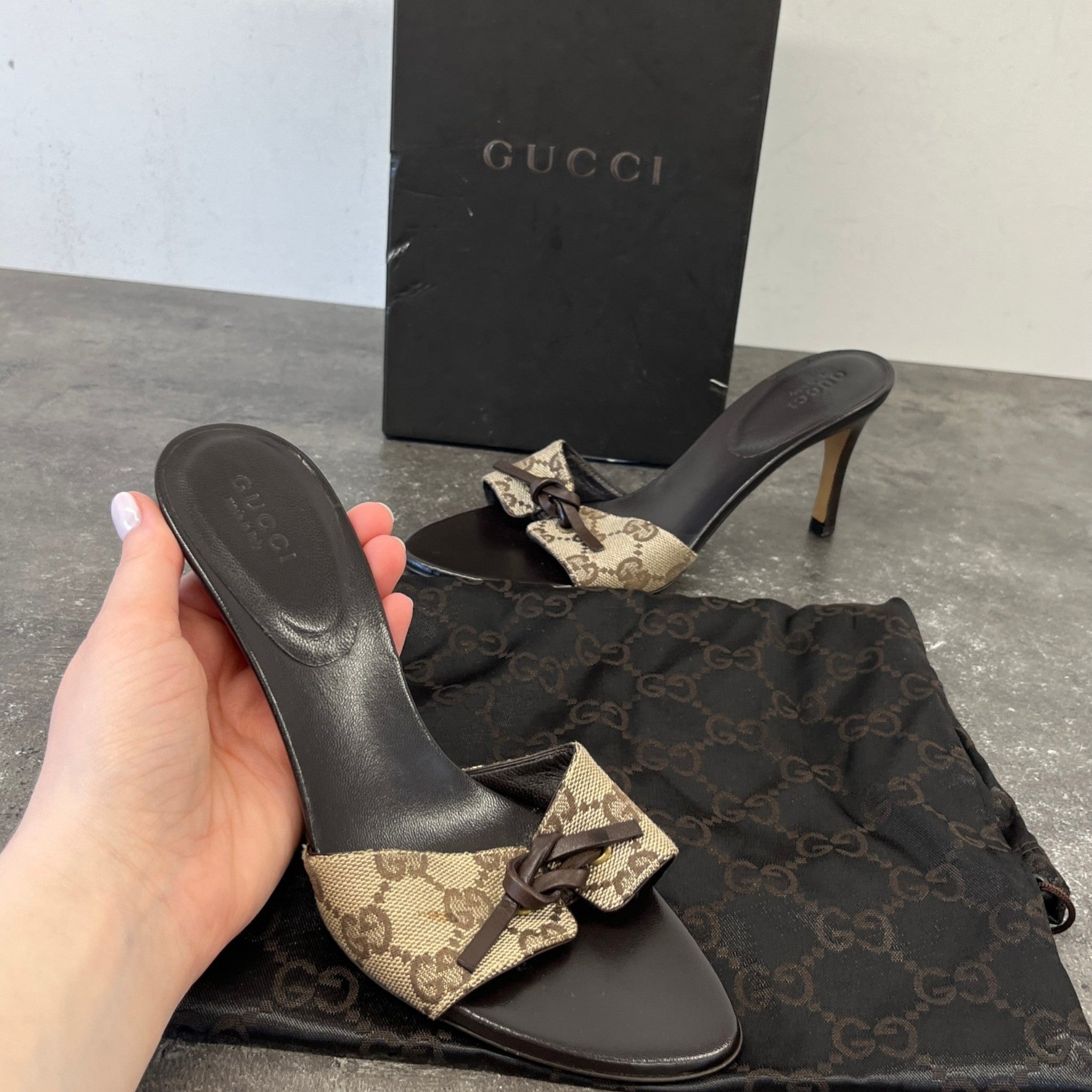Women's Gg Supreme Heels Beige Size EU 35 / UK 2