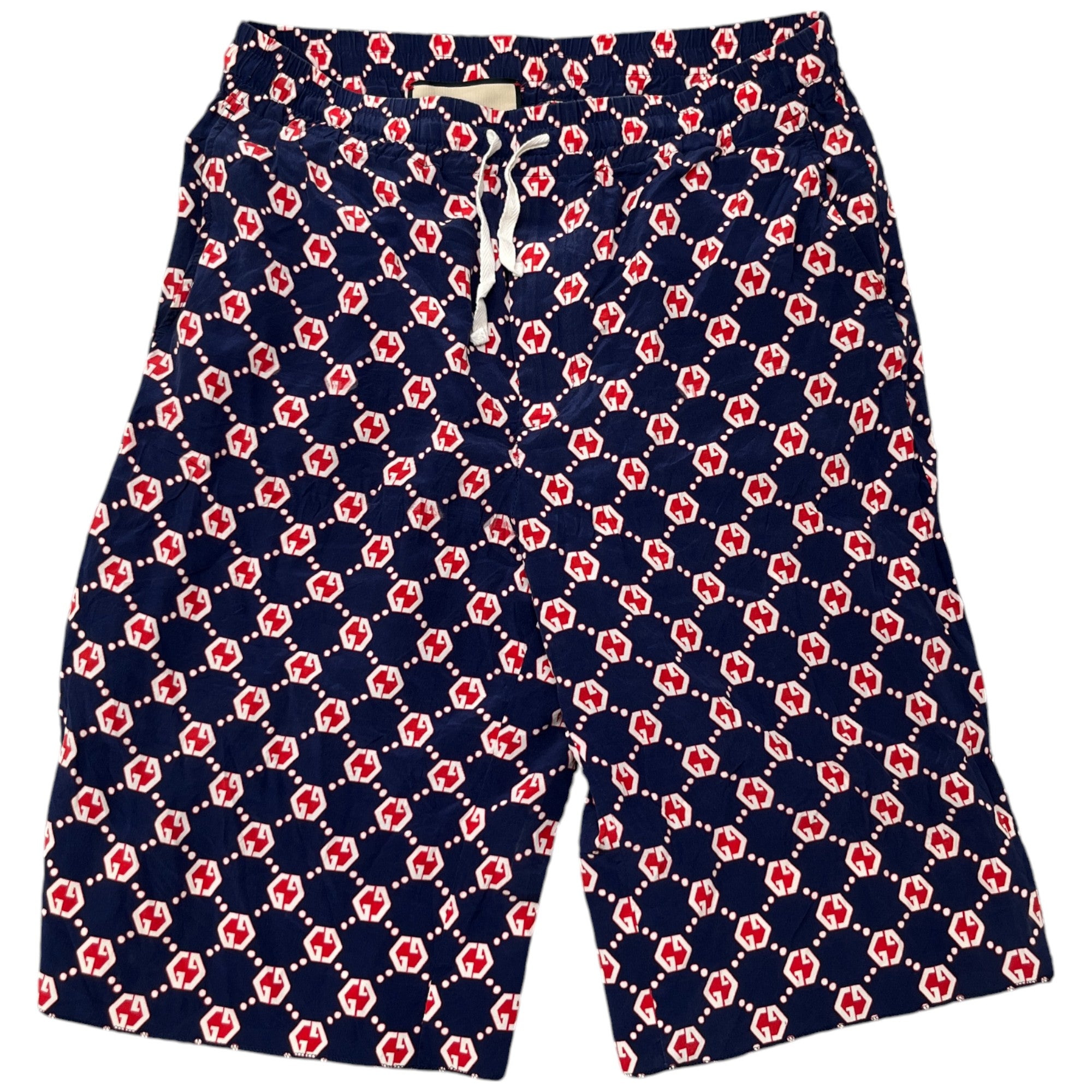 Men's Gg Silk Shirt & Short It 48 / Uk M Twin Set Suit Navy Size M