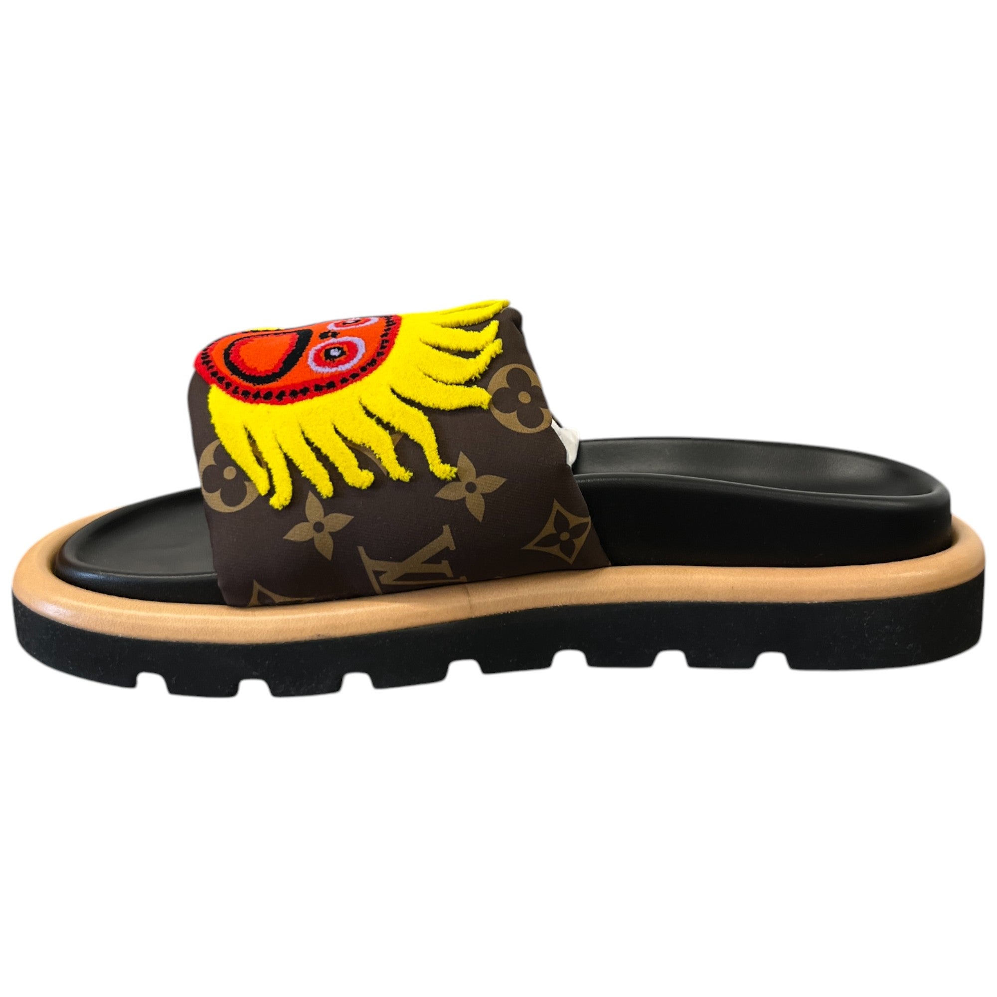 Women's Louis Vuitton X Yayoi Kusama Pool Slides Brown Size EU 38 / UK 5