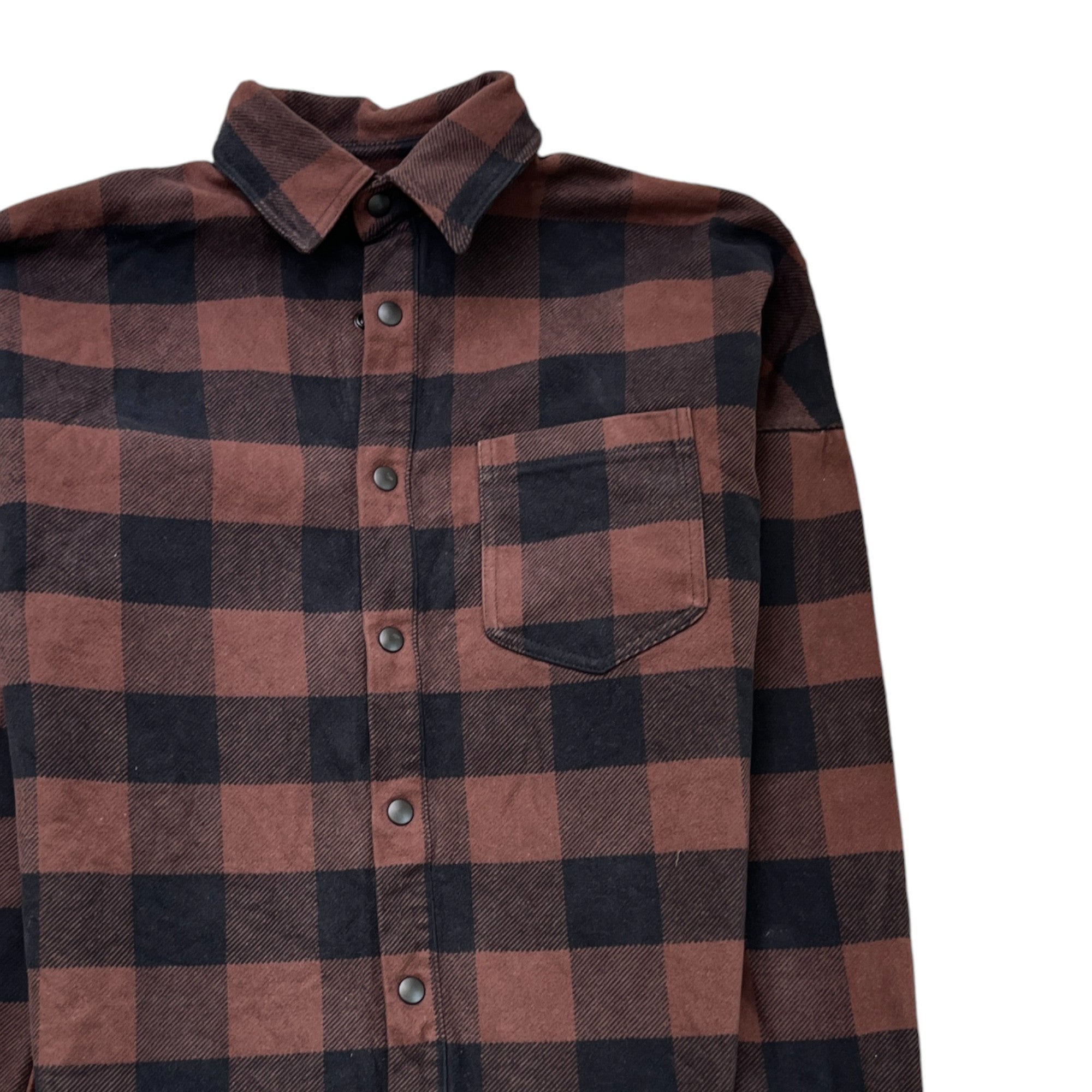 Men's Printed Logo Flannel Shirt Brown Size IT 44 / UK XS