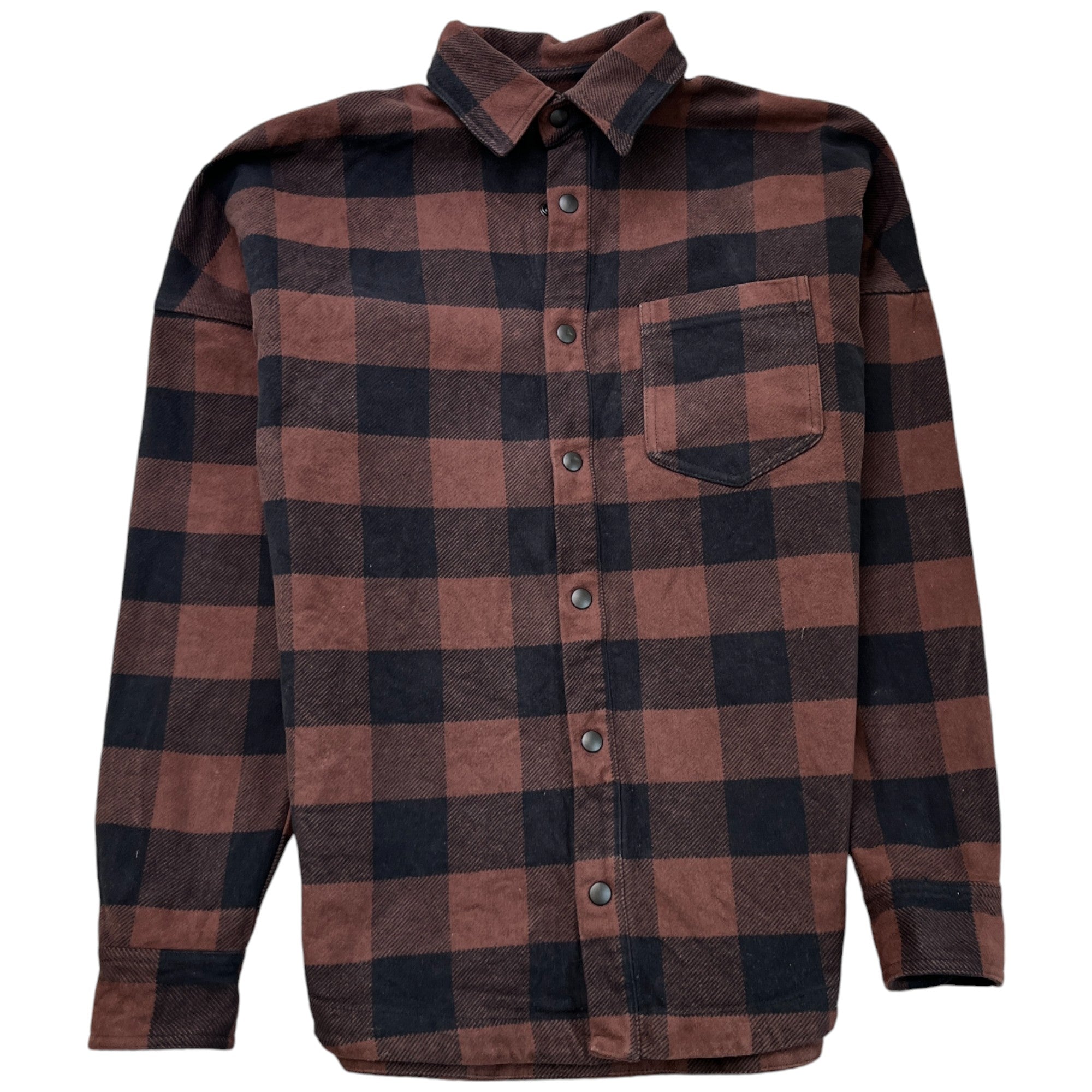 Men's Printed Logo Flannel Shirt Brown Size IT 44 / UK XS