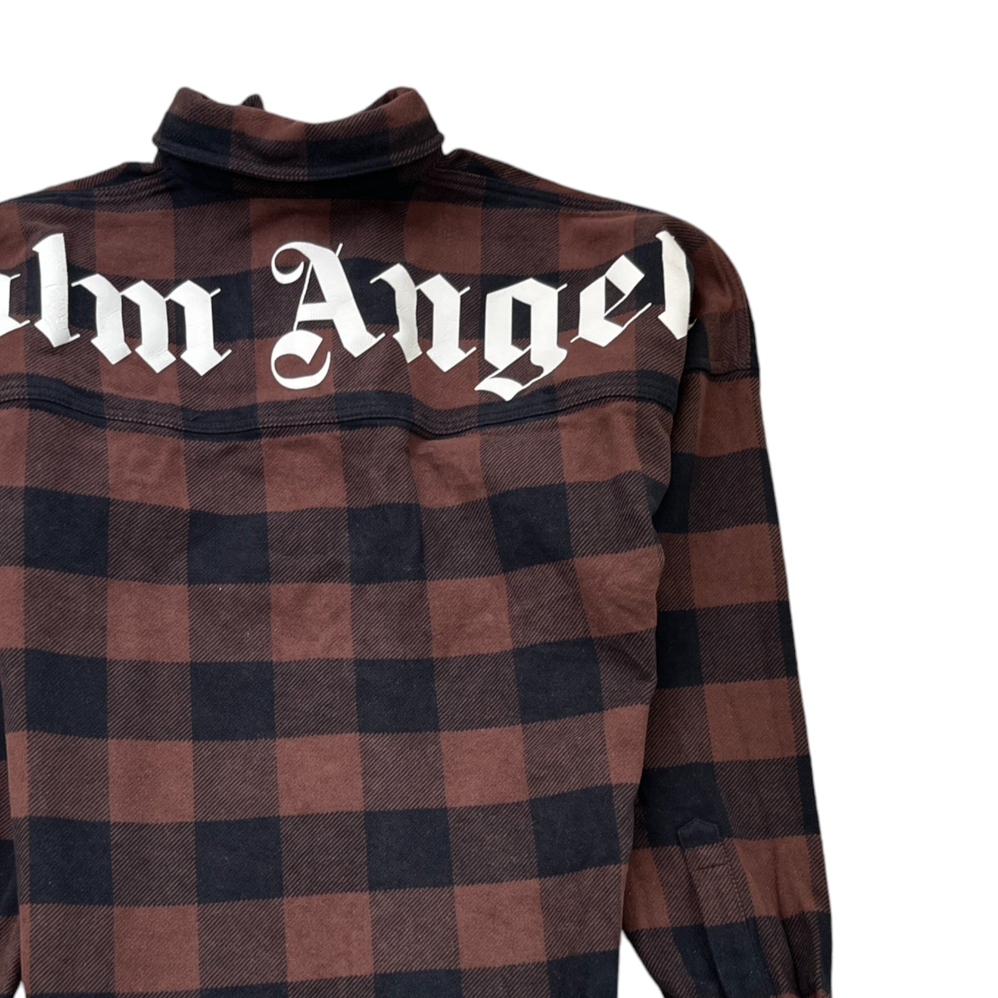 Men's Printed Logo Flannel Shirt Brown Size IT 44 / UK XS