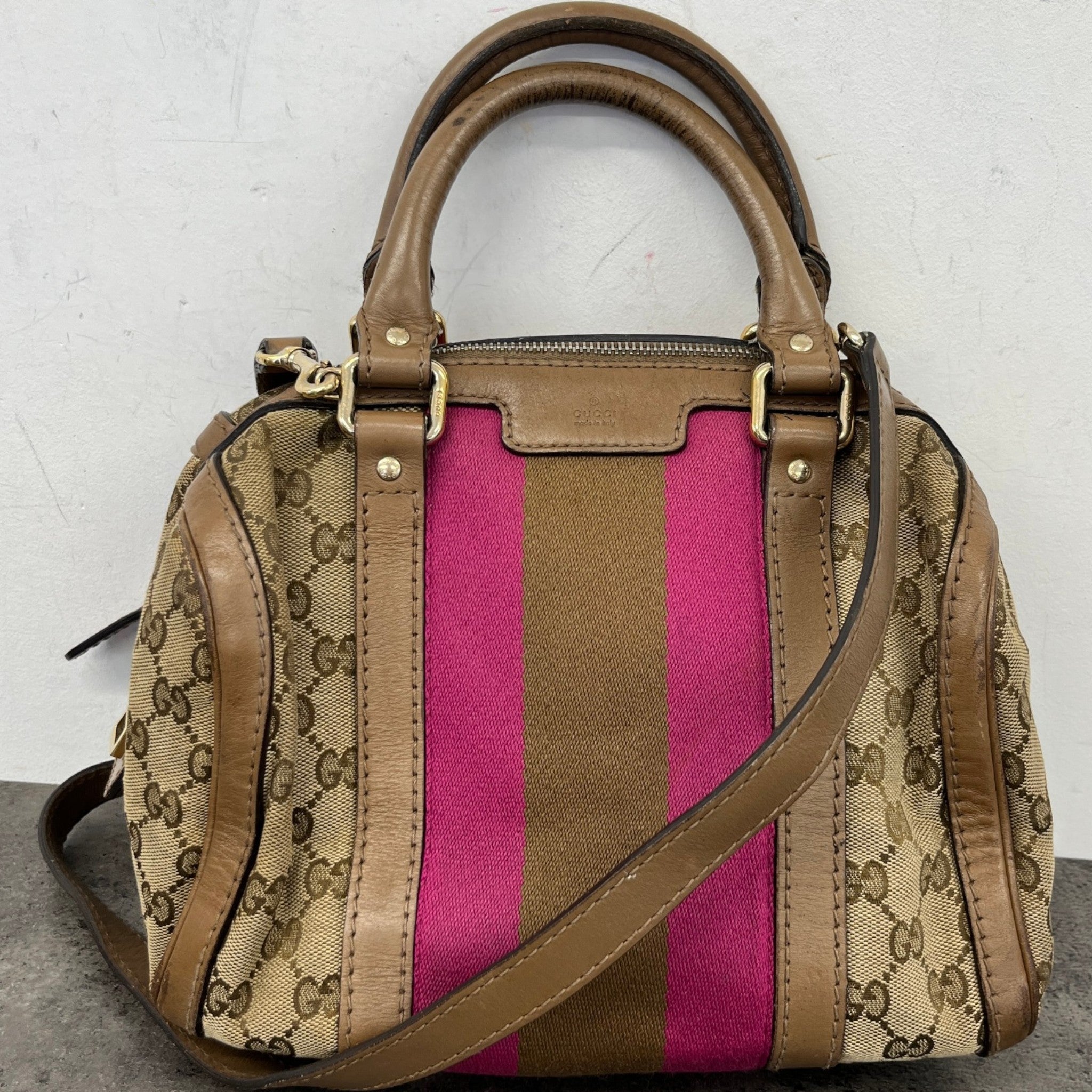 Women's Web Boston Gg Canvas Handbag Beige