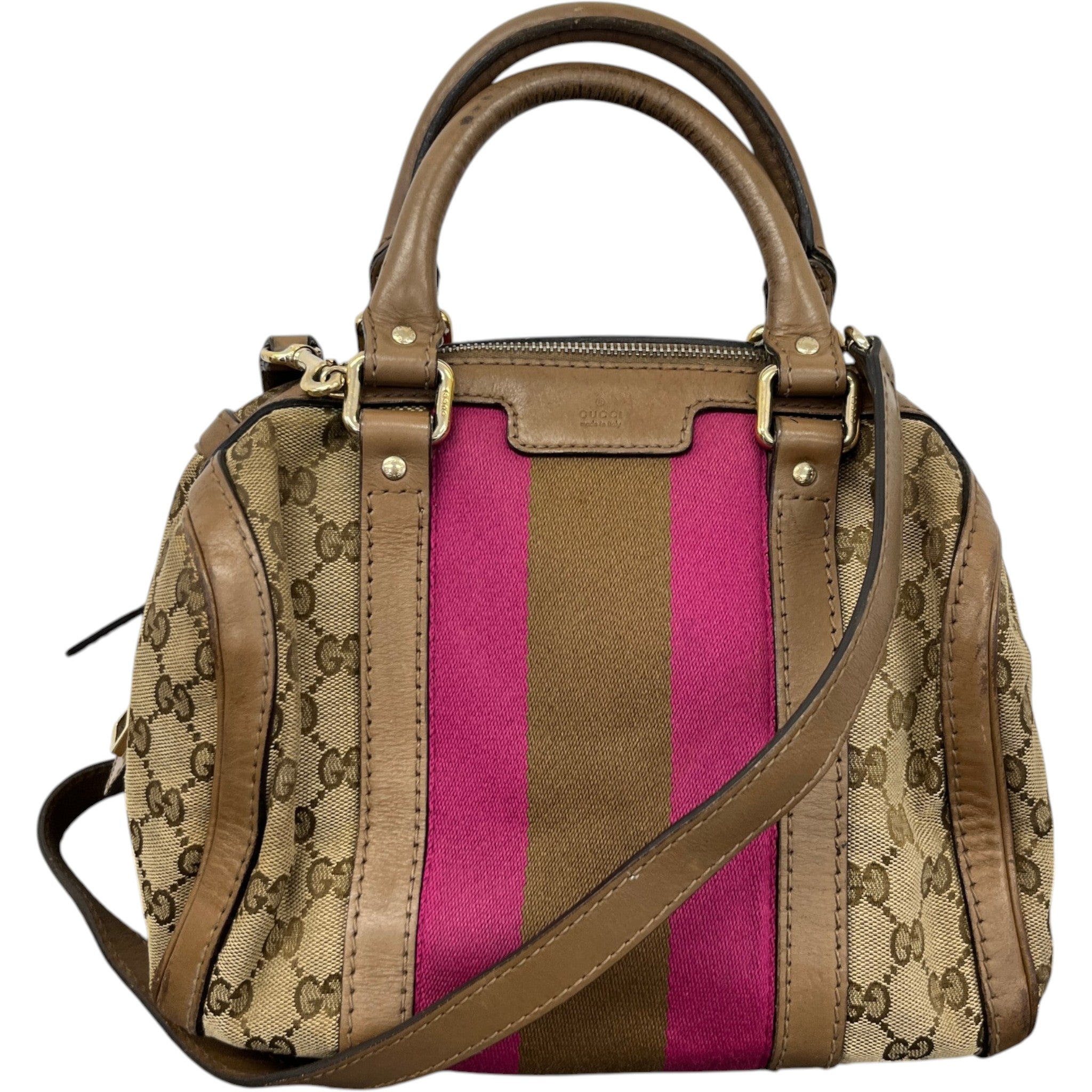 Women's Web Boston Gg Canvas Handbag Beige