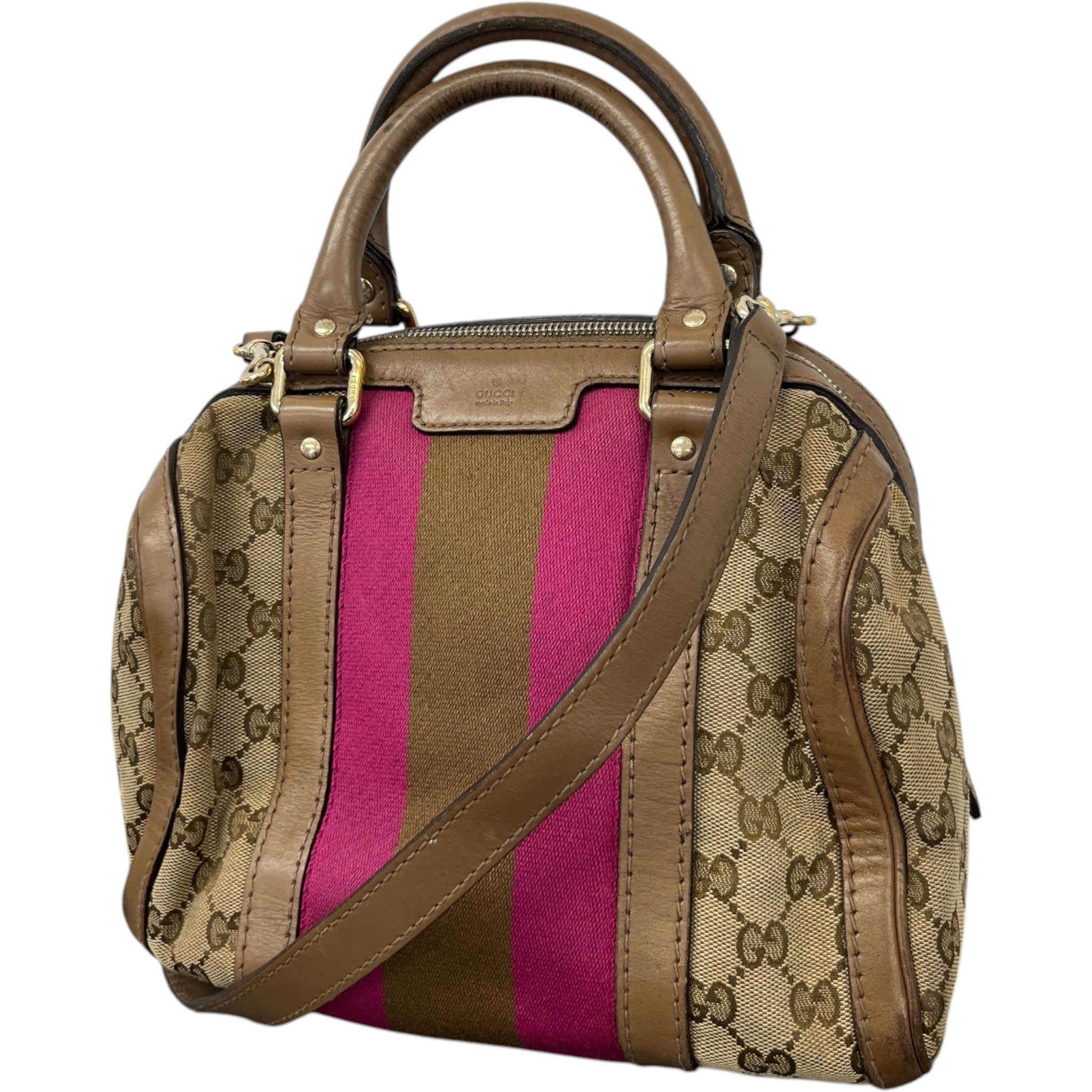 Women's Web Boston Gg Canvas Handbag Beige