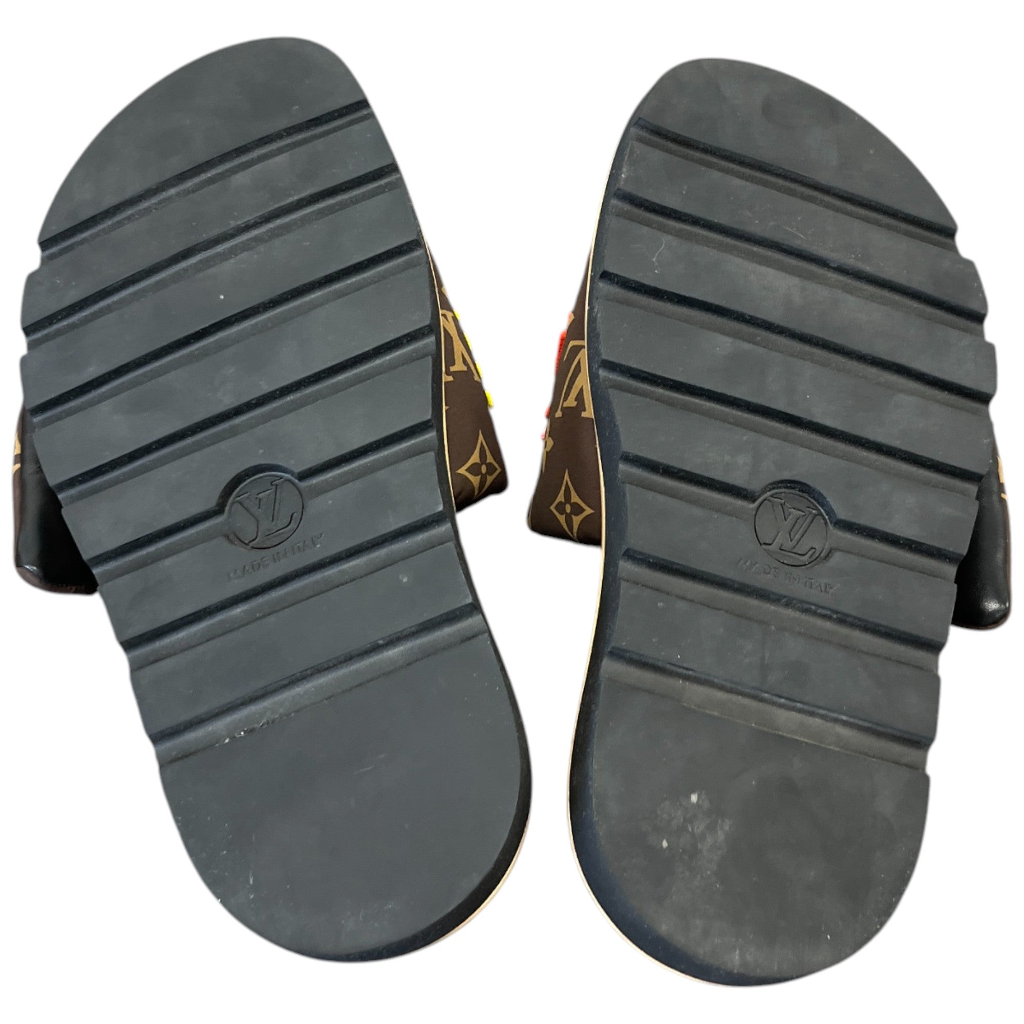 Women's Louis Vuitton X Yayoi Kusama Pool Slides Brown Size EU 38 / UK 5