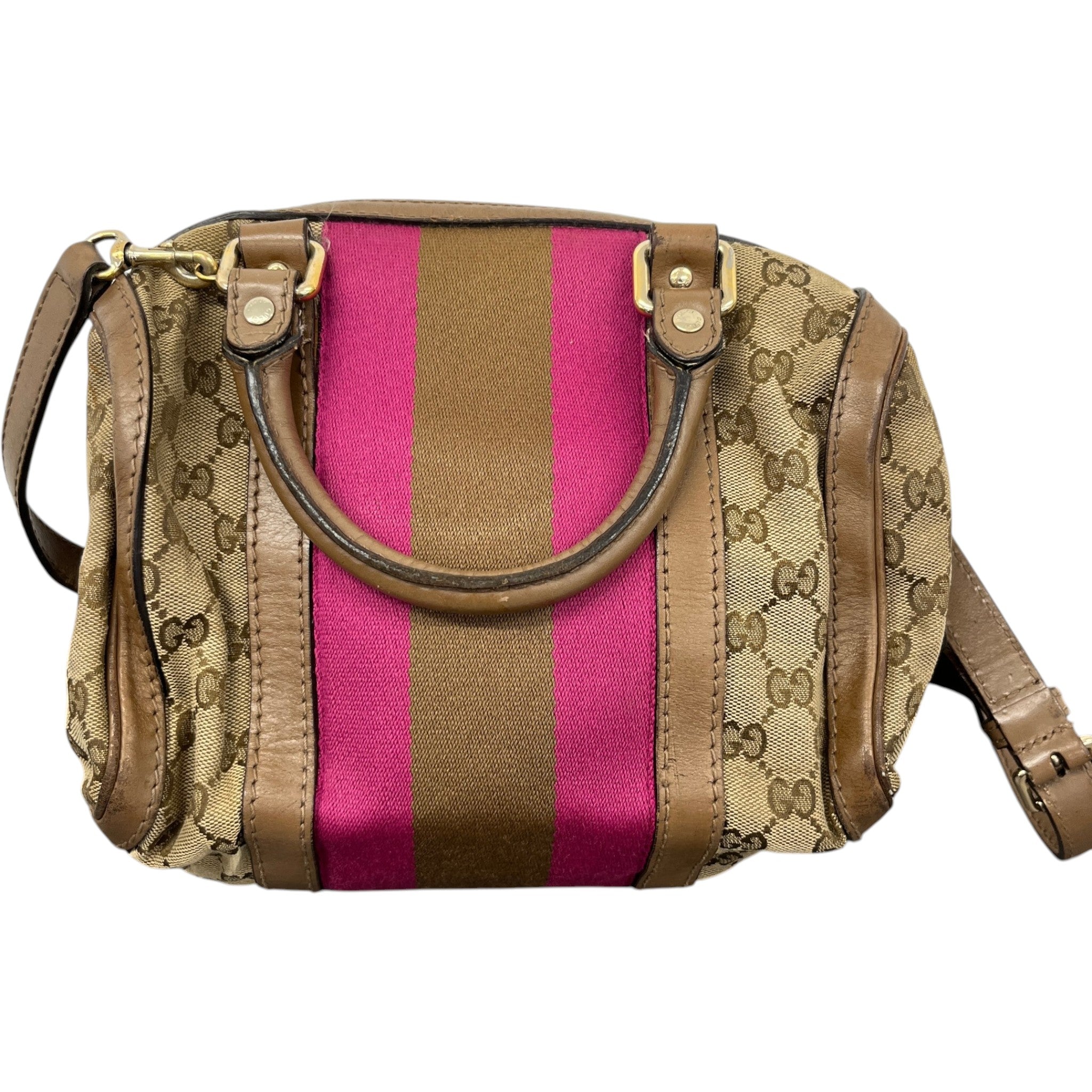 Women's Web Boston Gg Canvas Handbag Beige