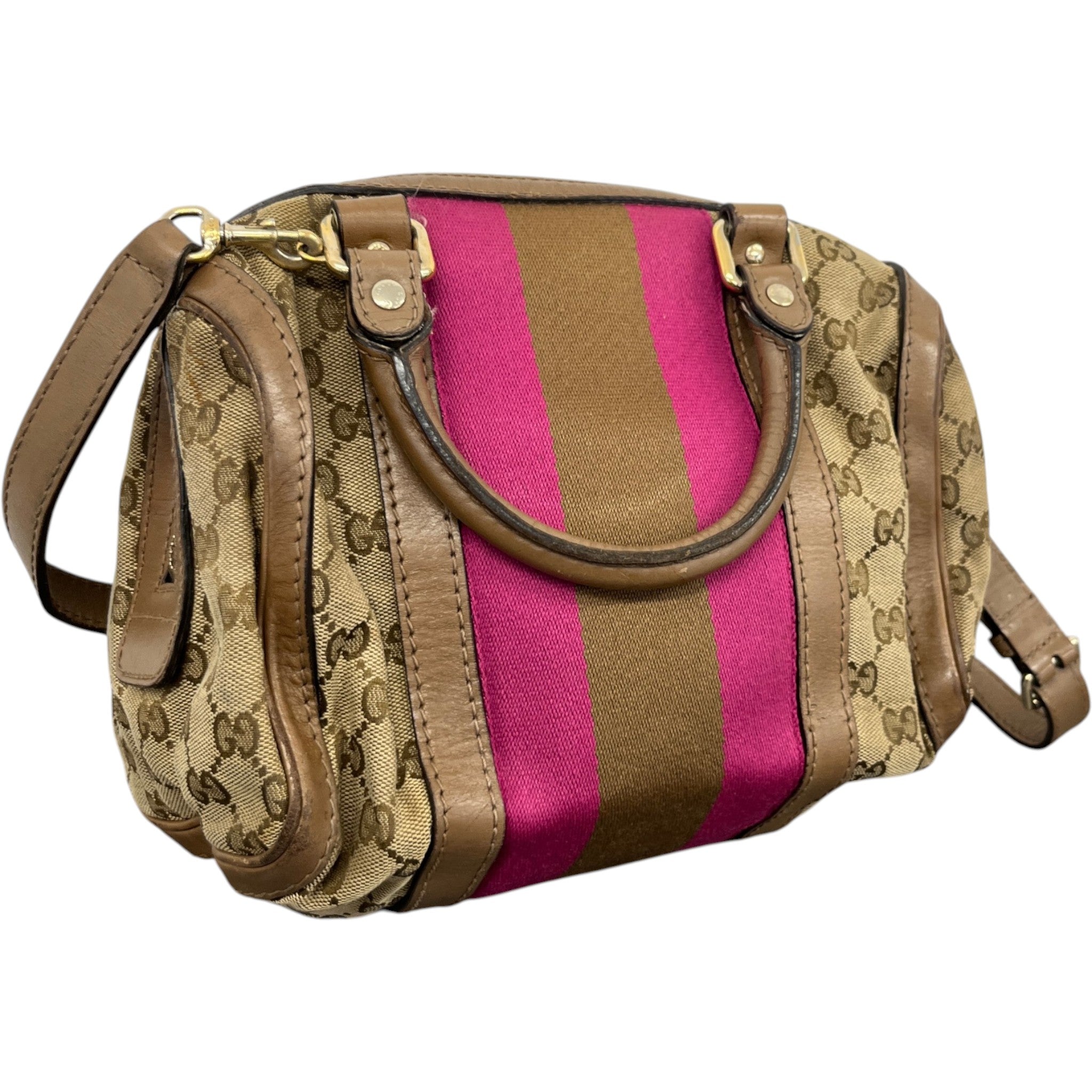 Women's Web Boston Gg Canvas Handbag Beige