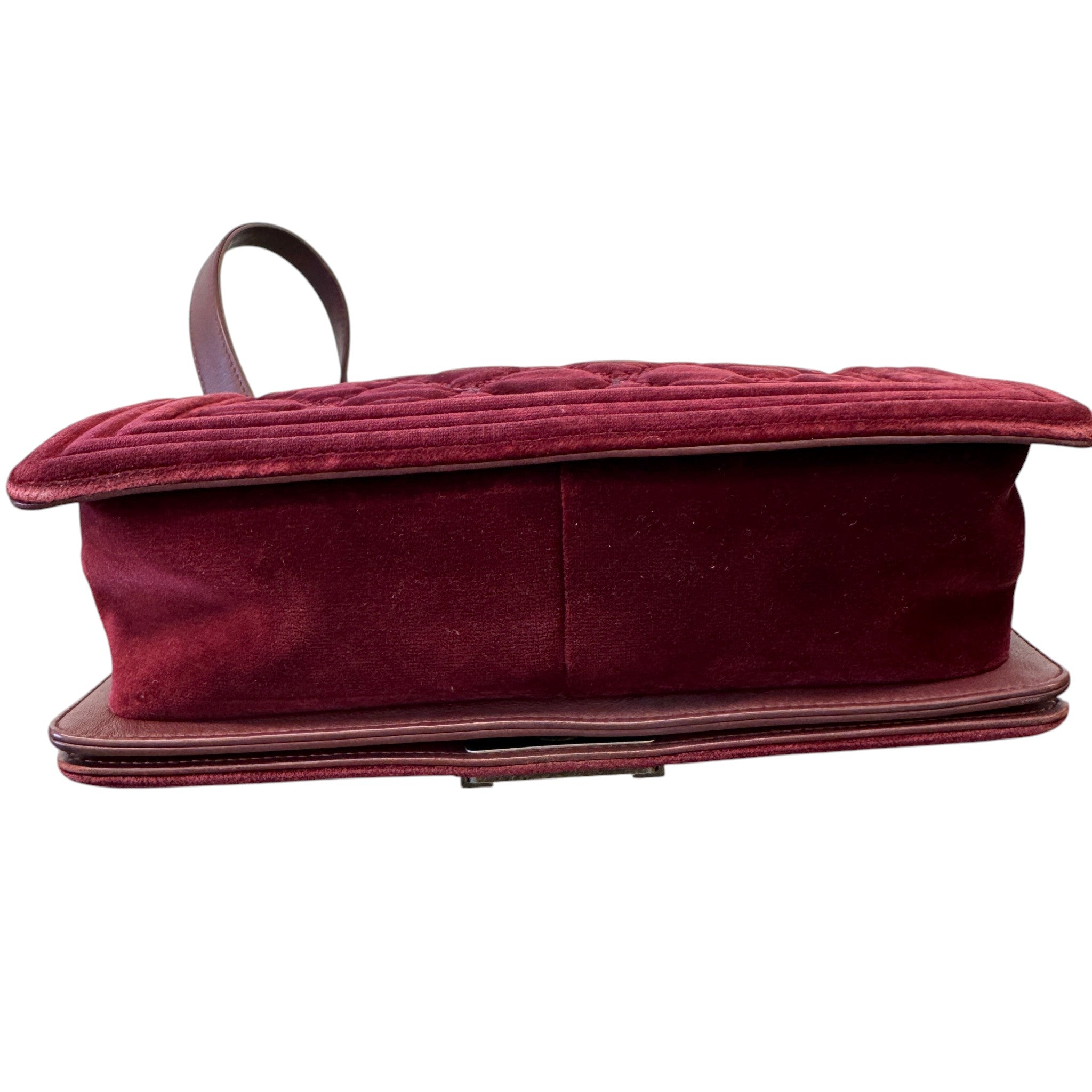 Women's Boy Medium Velvet Bag Burgundy