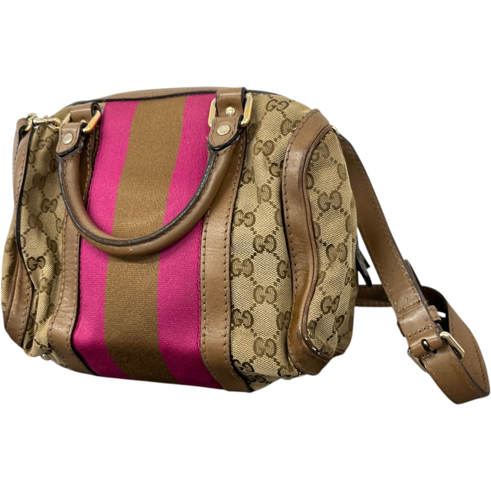 Women's Web Boston Gg Canvas Handbag Beige