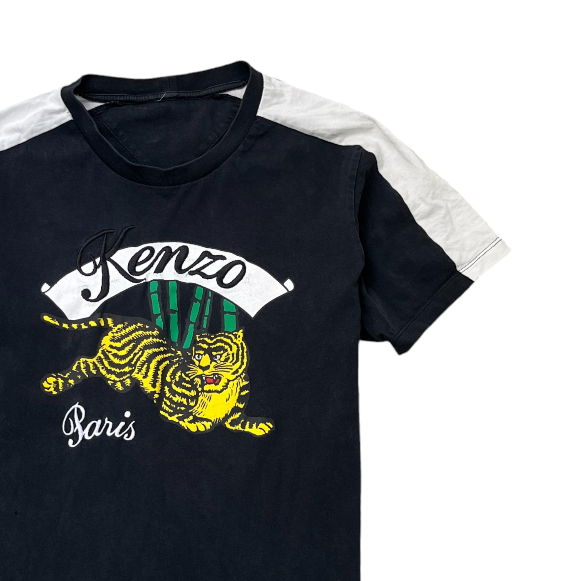 Men's Embroidered Logo Print T-Shirt Black Size S