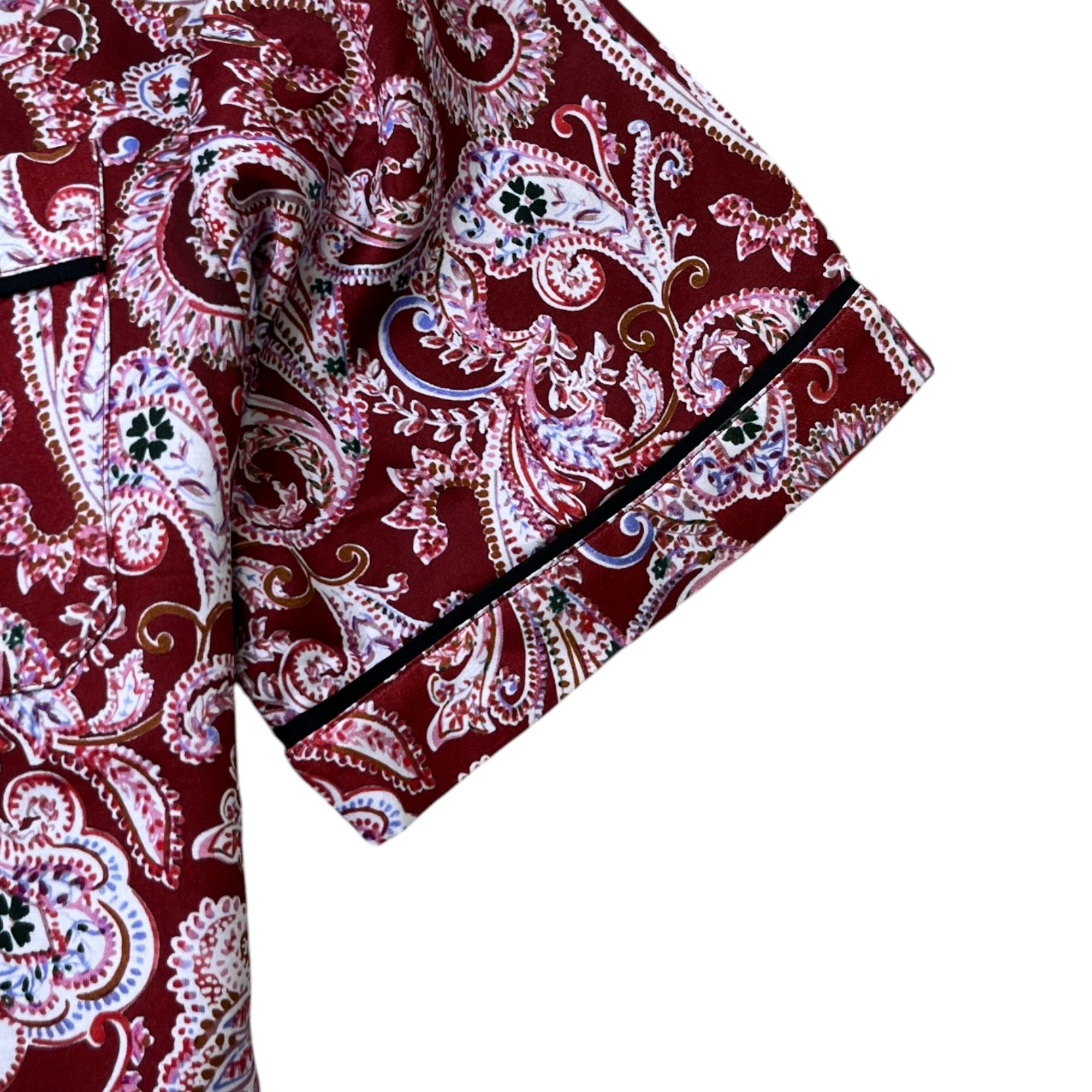 Men's Paisley Logo Print Short Sleeve Shirt Red Size IT 48 / UK M