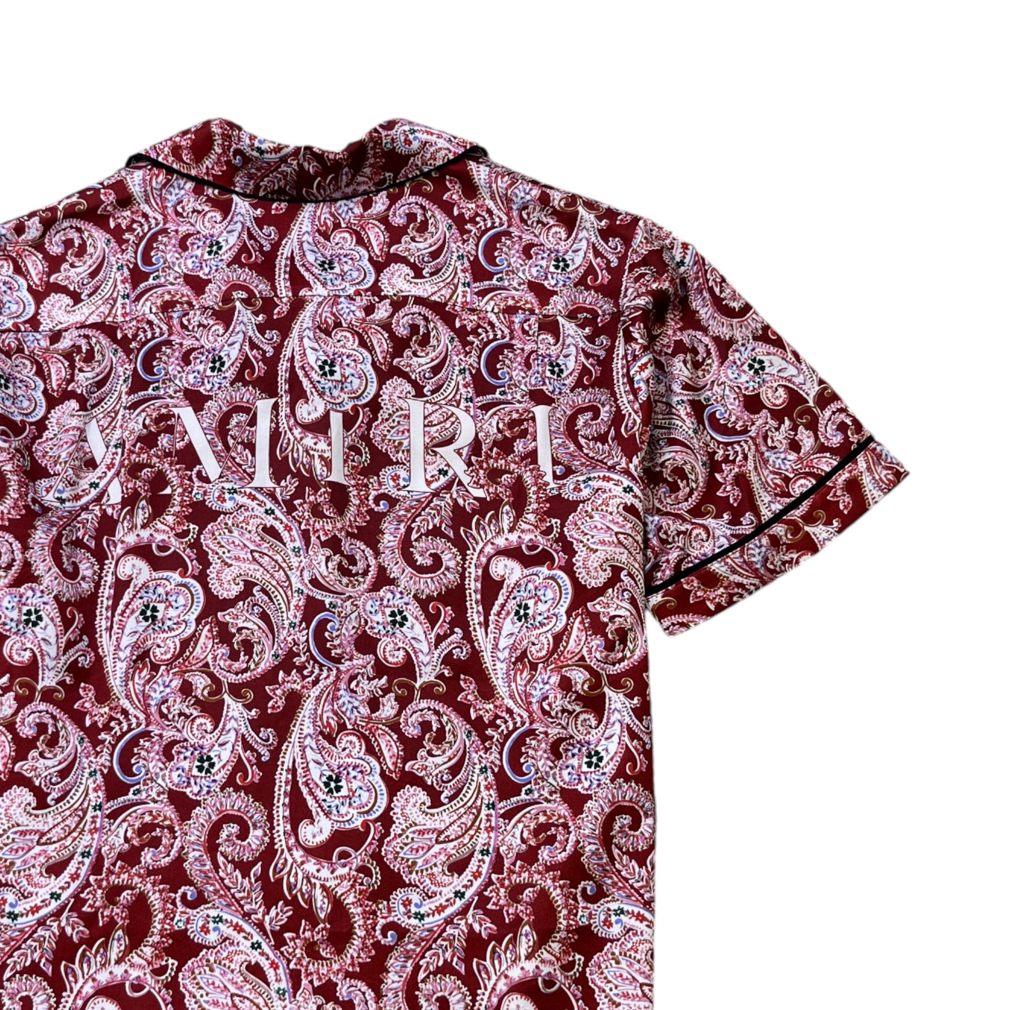 Men's Paisley Logo Print Short Sleeve Shirt Red Size IT 48 / UK M