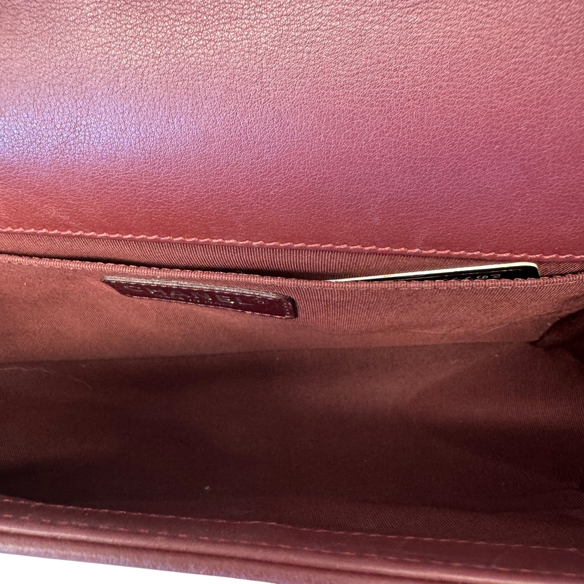 Women's Boy Medium Velvet Bag Burgundy