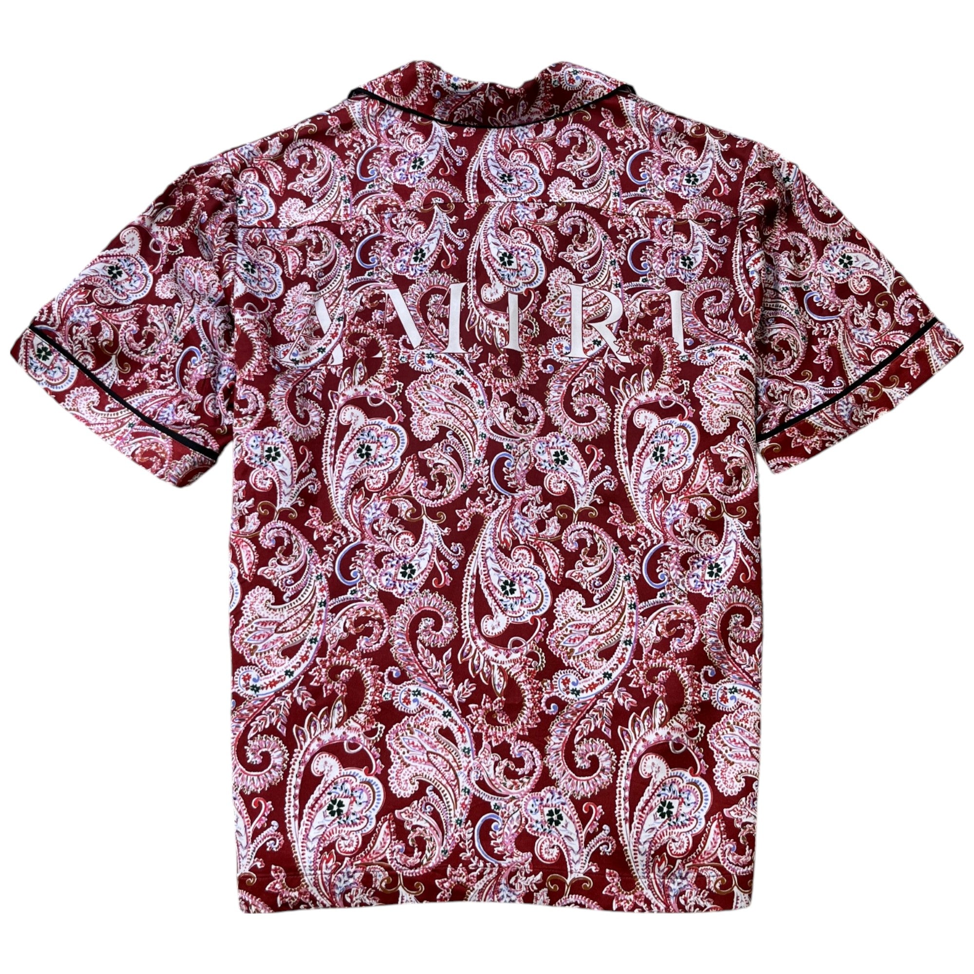 Men's Paisley Logo Print Short Sleeve Shirt Red Size IT 48 / UK M