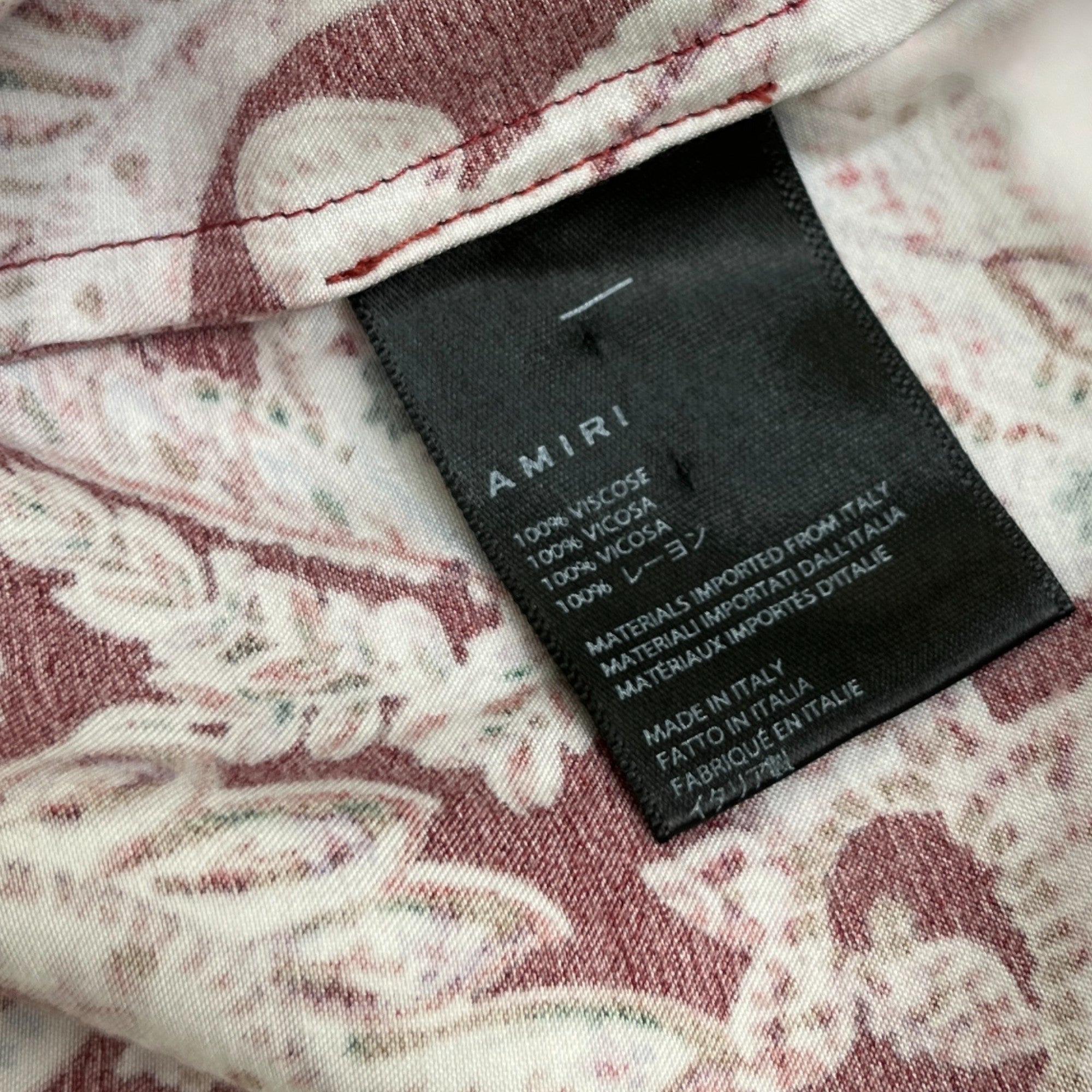 Men's Paisley Logo Print Short Sleeve Shirt Red Size IT 48 / UK M